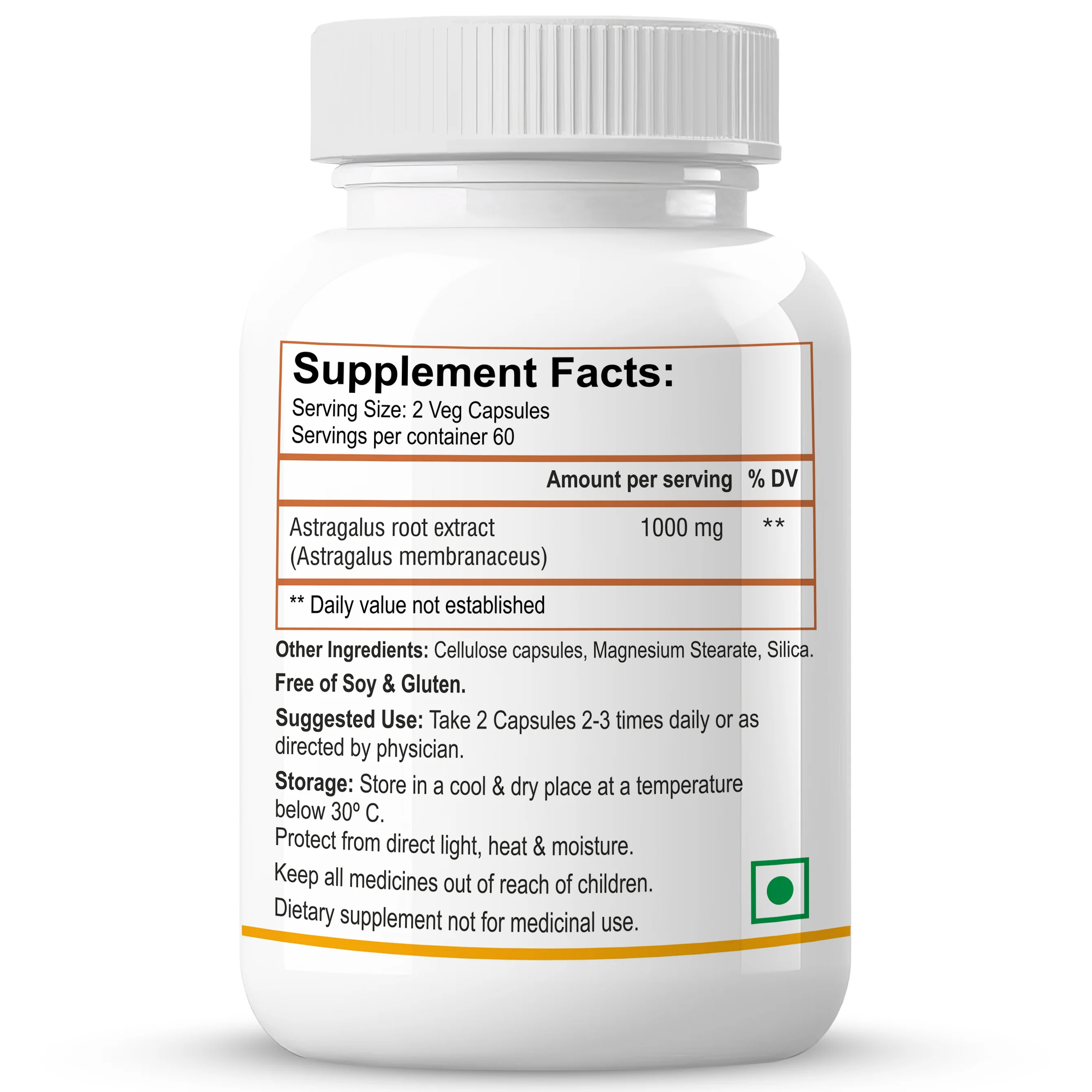 Biotrex Astragalus 500mg Supplement - 60 Veg Capsules - Image 7
