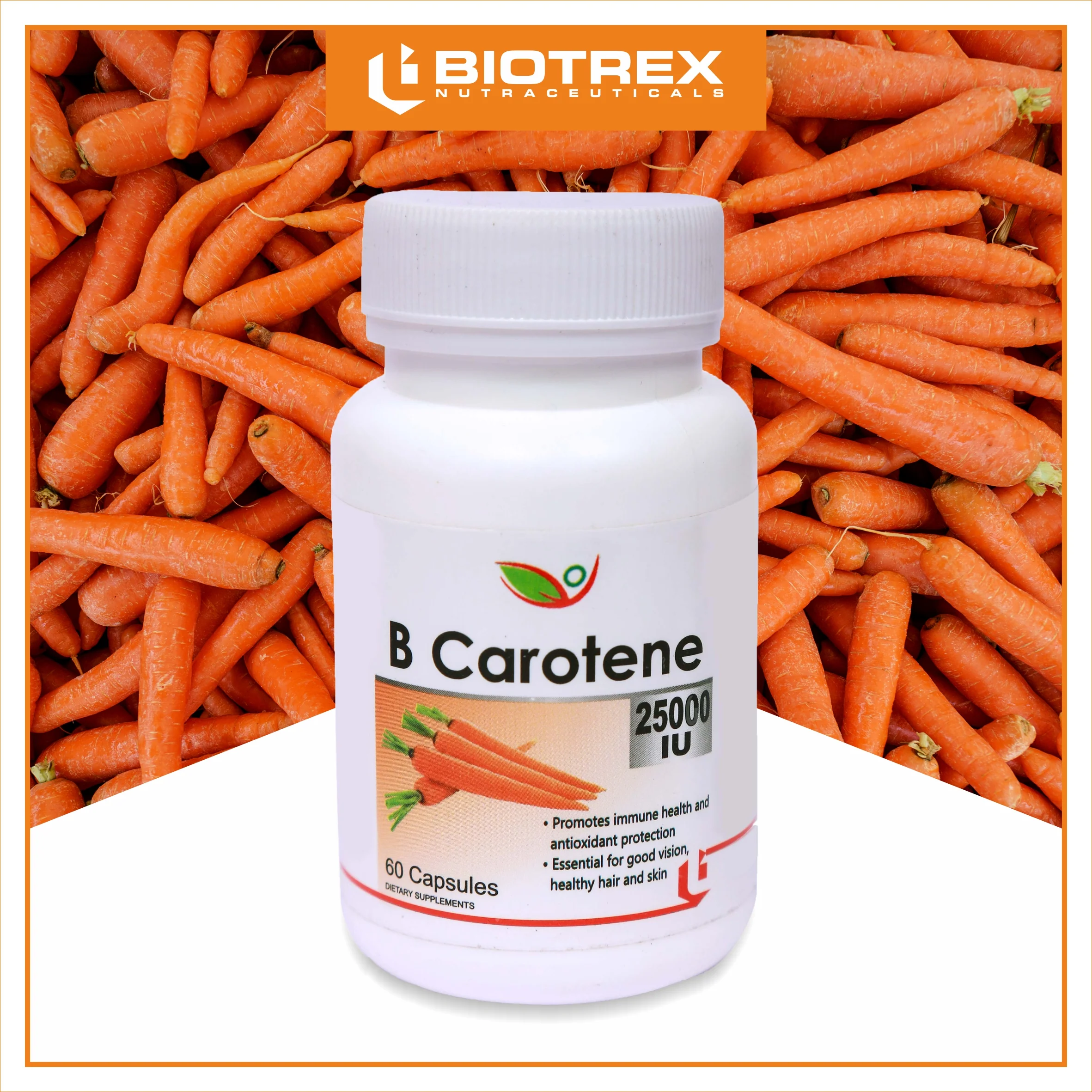 Biotrex Beta Carotene 25000IU - 60 Capsules - Image 8
