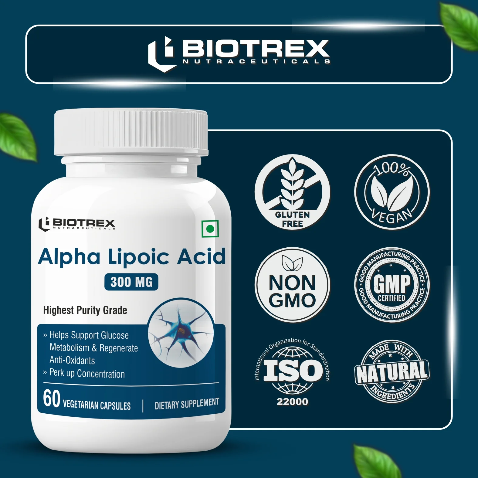 Biotrex Alpha Lipoic Acid 300mg - 60 Capsules - Image 5