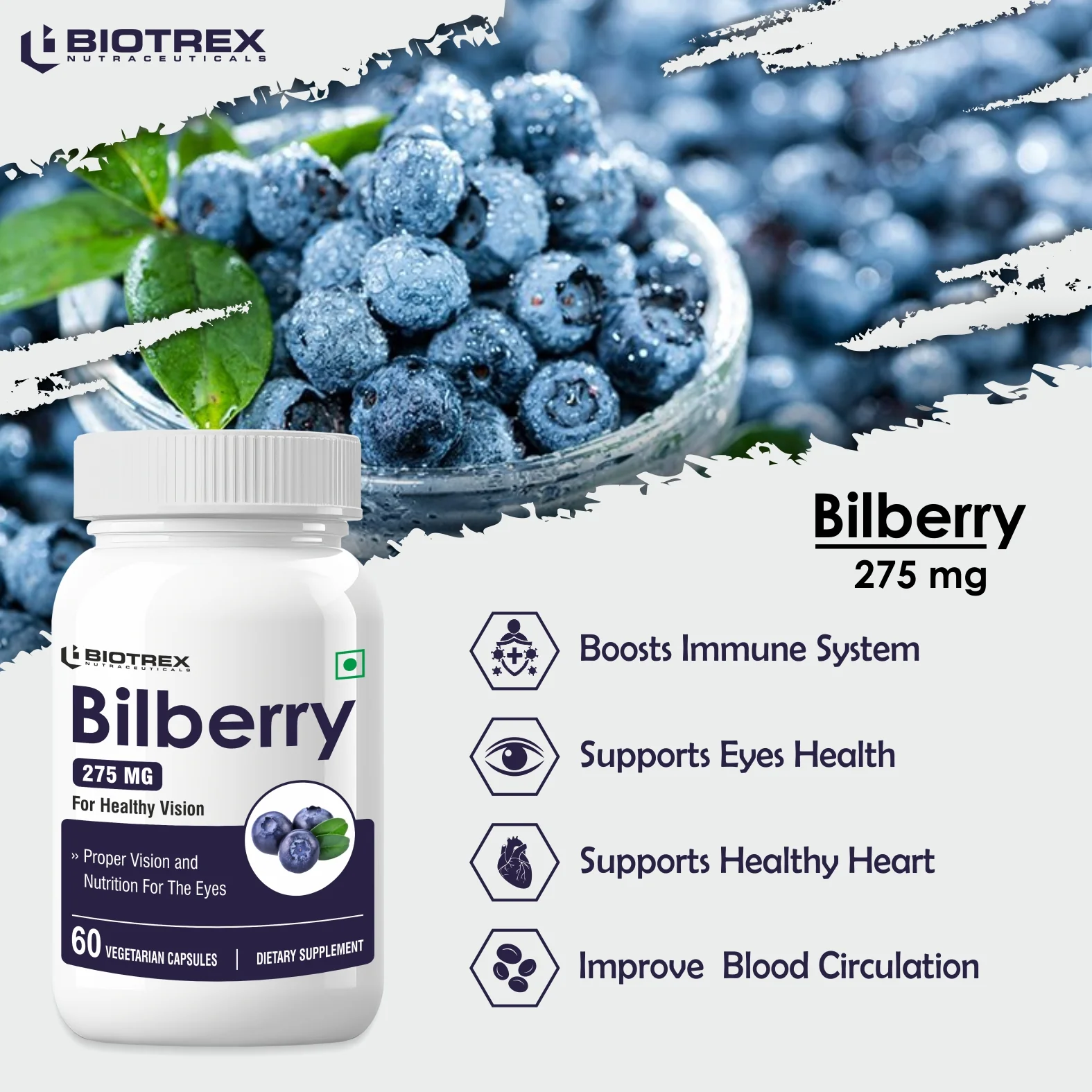 Biotrex Bilberry 275mg - 60 Capsules - Image 5