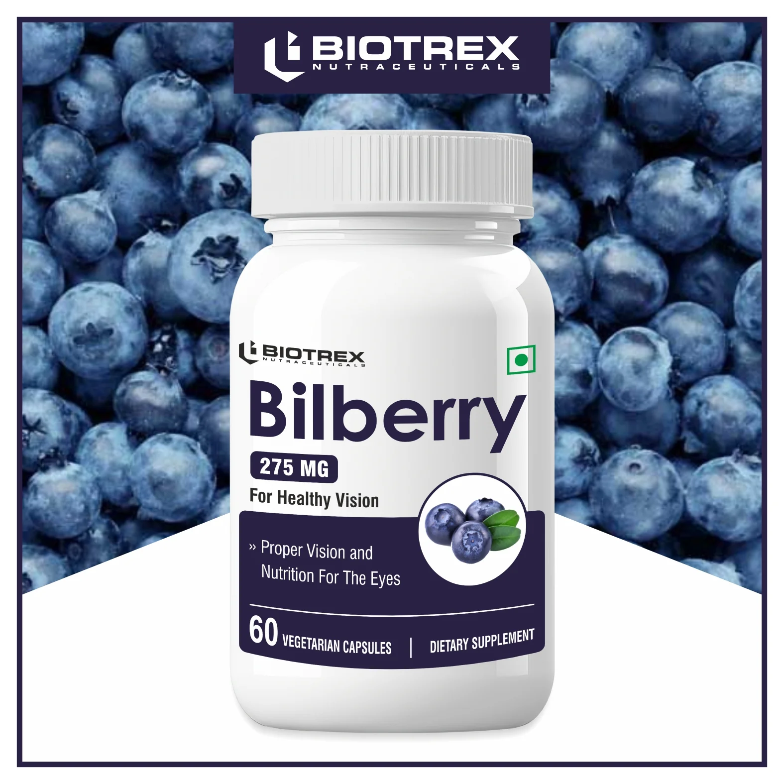 Biotrex Bilberry 275mg - 60 Capsules - Image 9