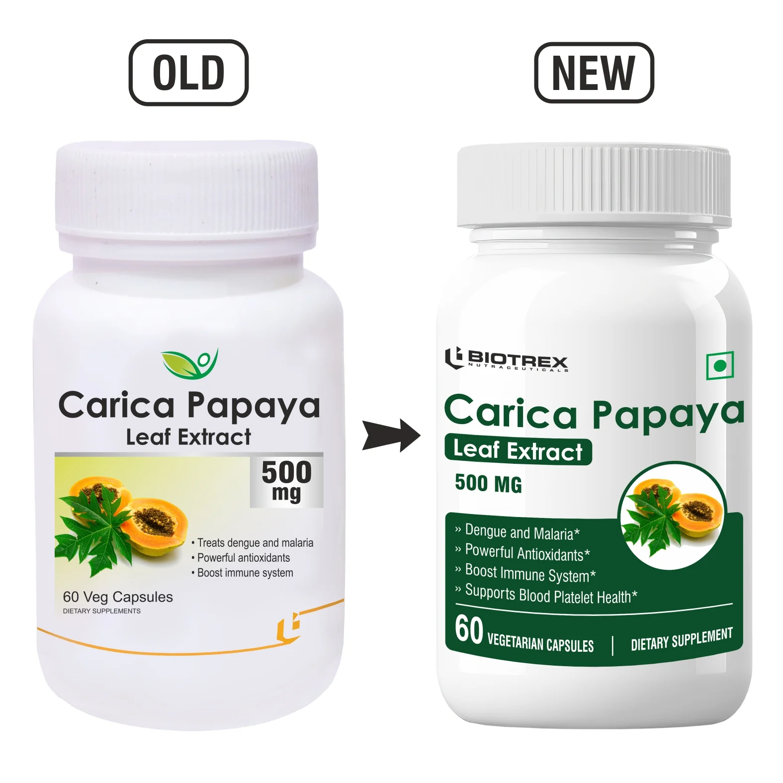Biotrex Carica Papaya 500mg - 60 Capsules - Image 10