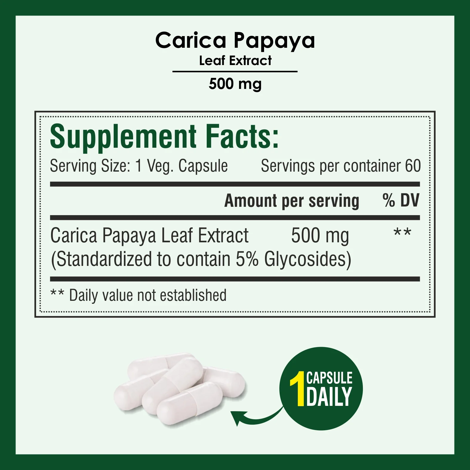 Biotrex Carica Papaya 500mg - 60 Capsules - Image 4