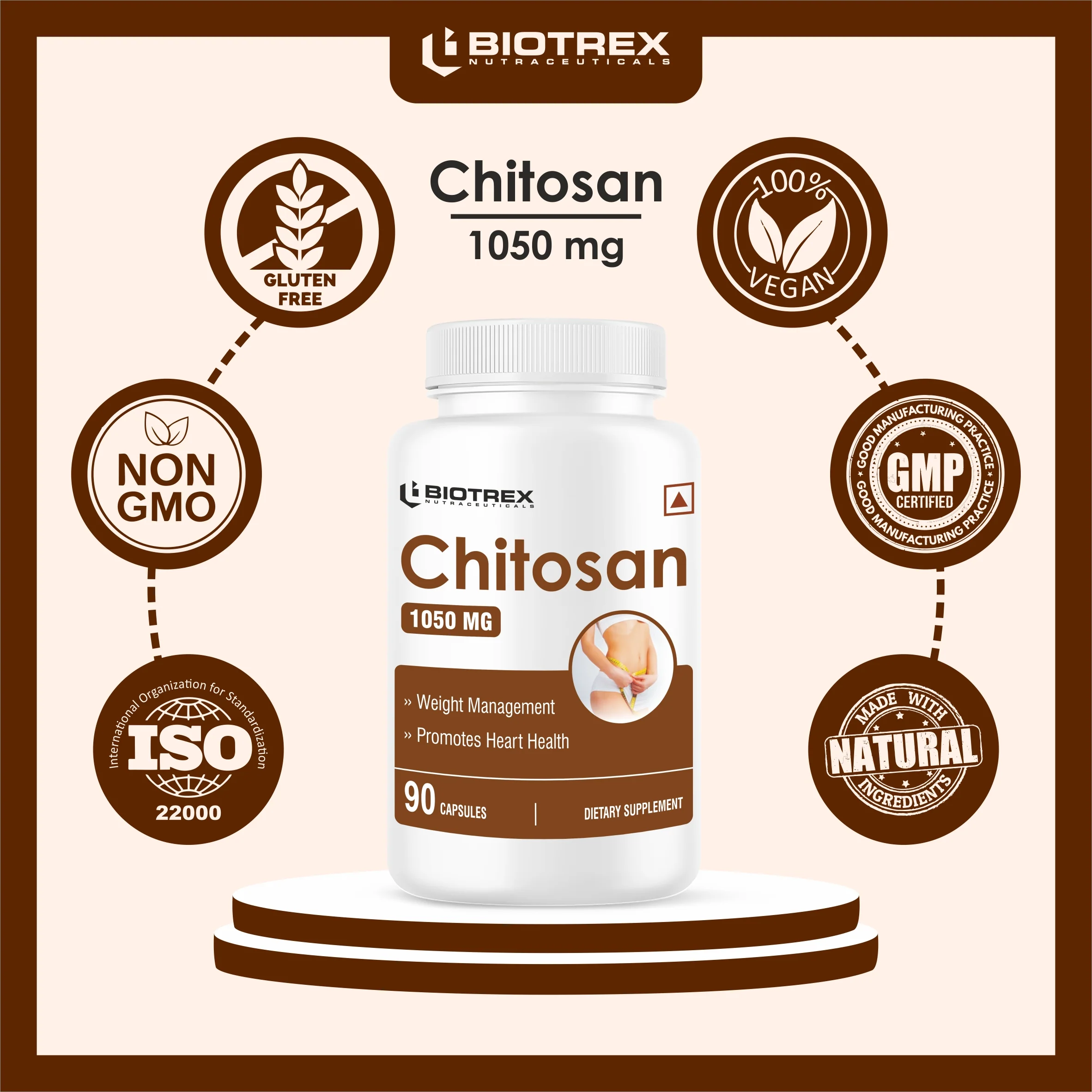 Biotrex Chitosan 1050mg-90 Non Vegetarian Capsules - Image 8