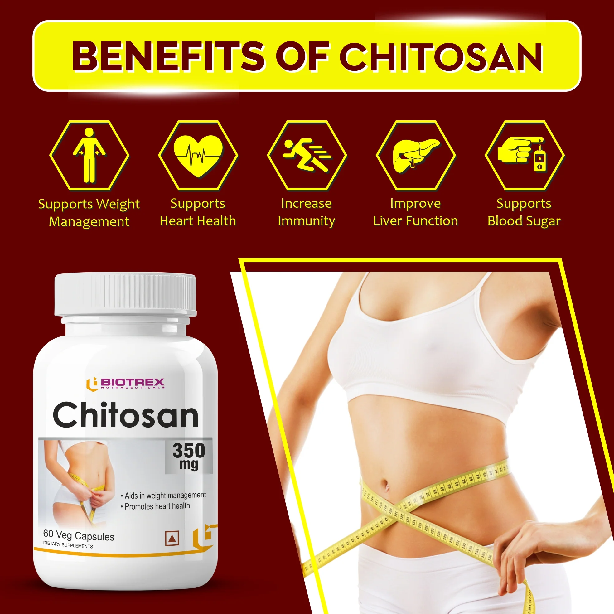 Biotrex Chitosan 350mg - 60 Capsules - Image 3
