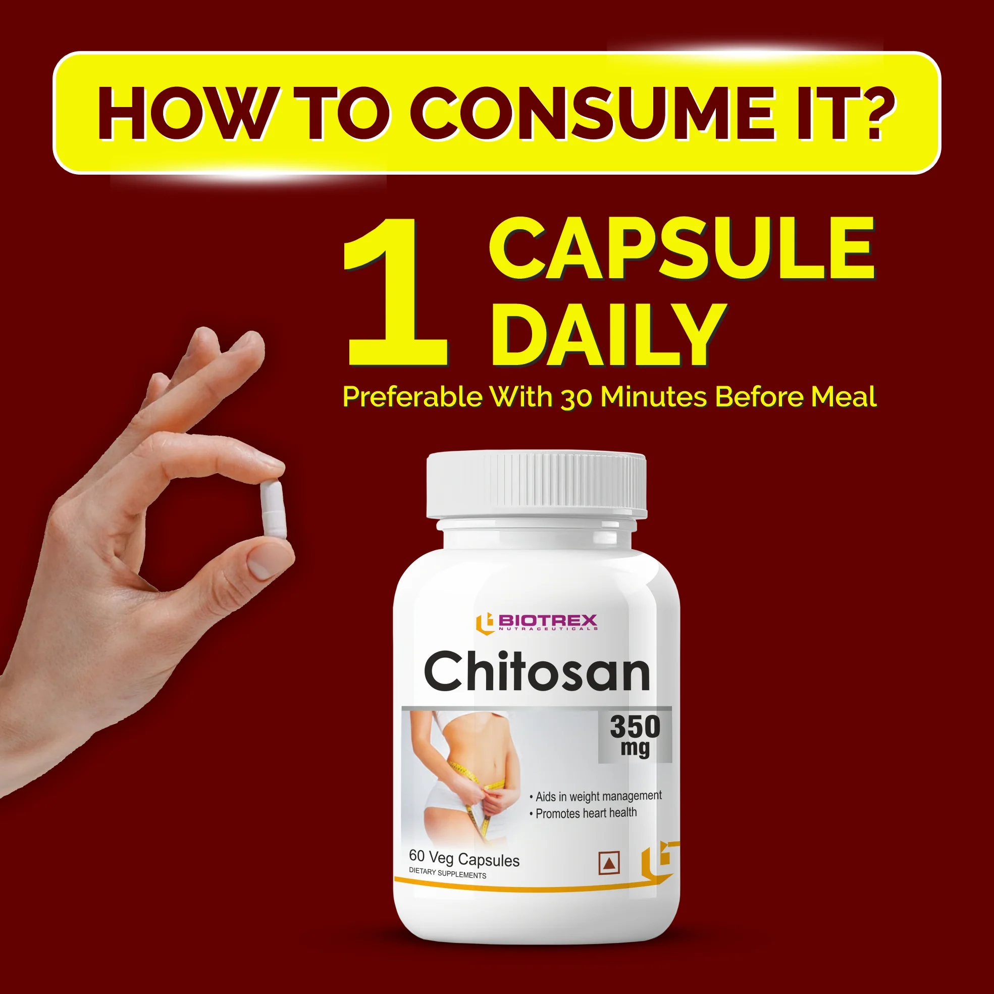 Biotrex Chitosan 350mg - 60 Capsules - Image 4
