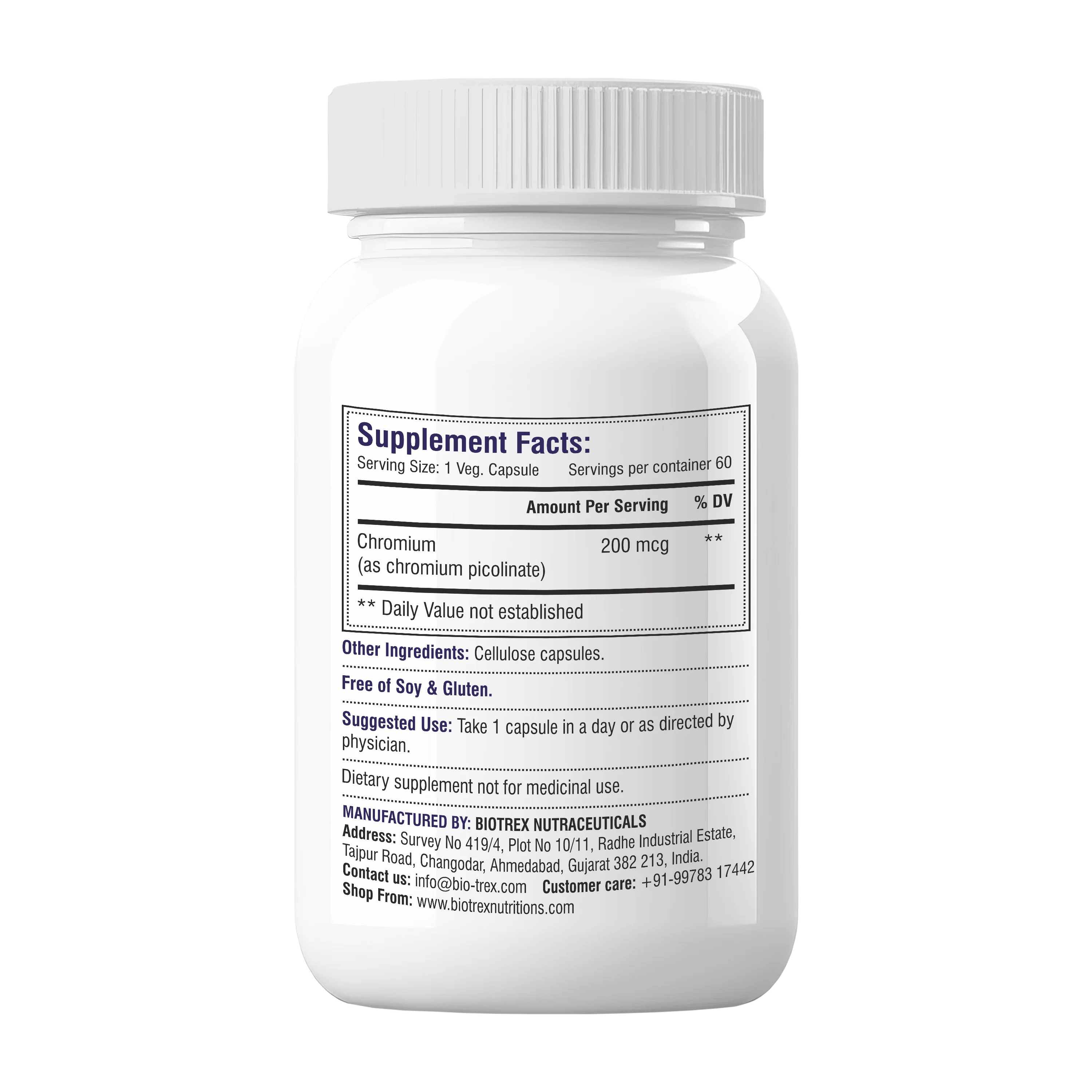 Biotrex Chromium Picolinate 200mcg - 60 Capsules - Image 2
