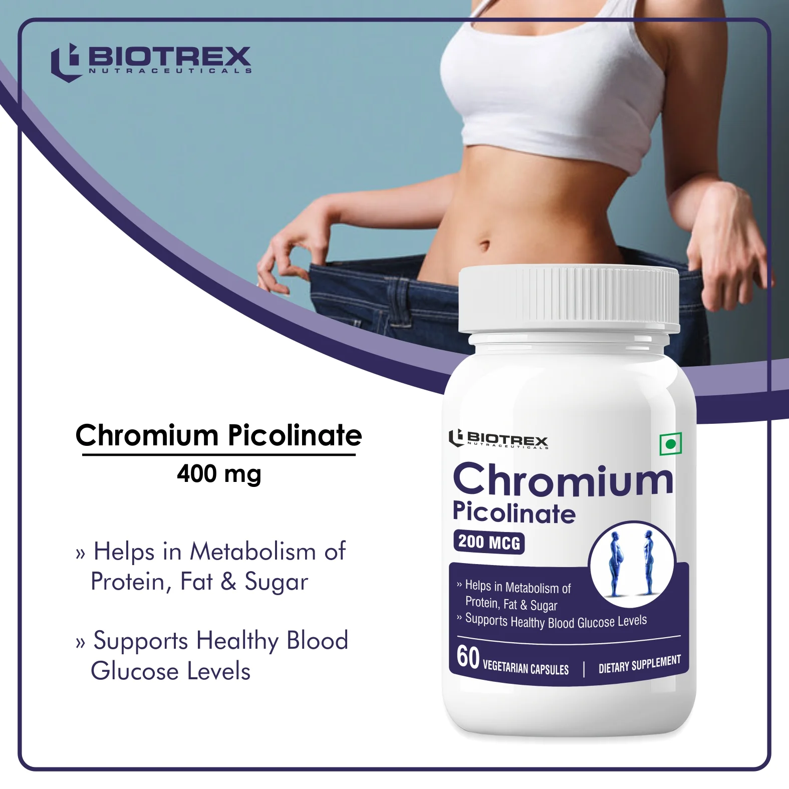 Biotrex Chromium Picolinate 200mcg - 60 Capsules - Image 5