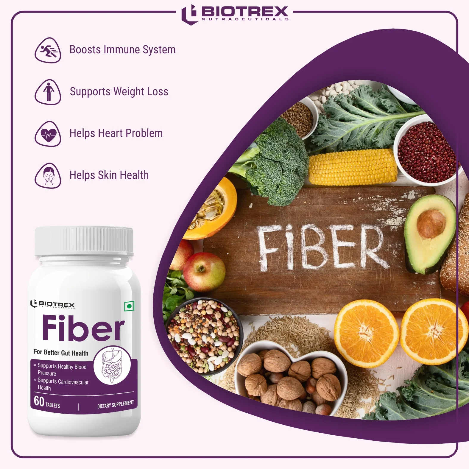 Biotrex Fiber Supplement - 60 Tablets - Image 5