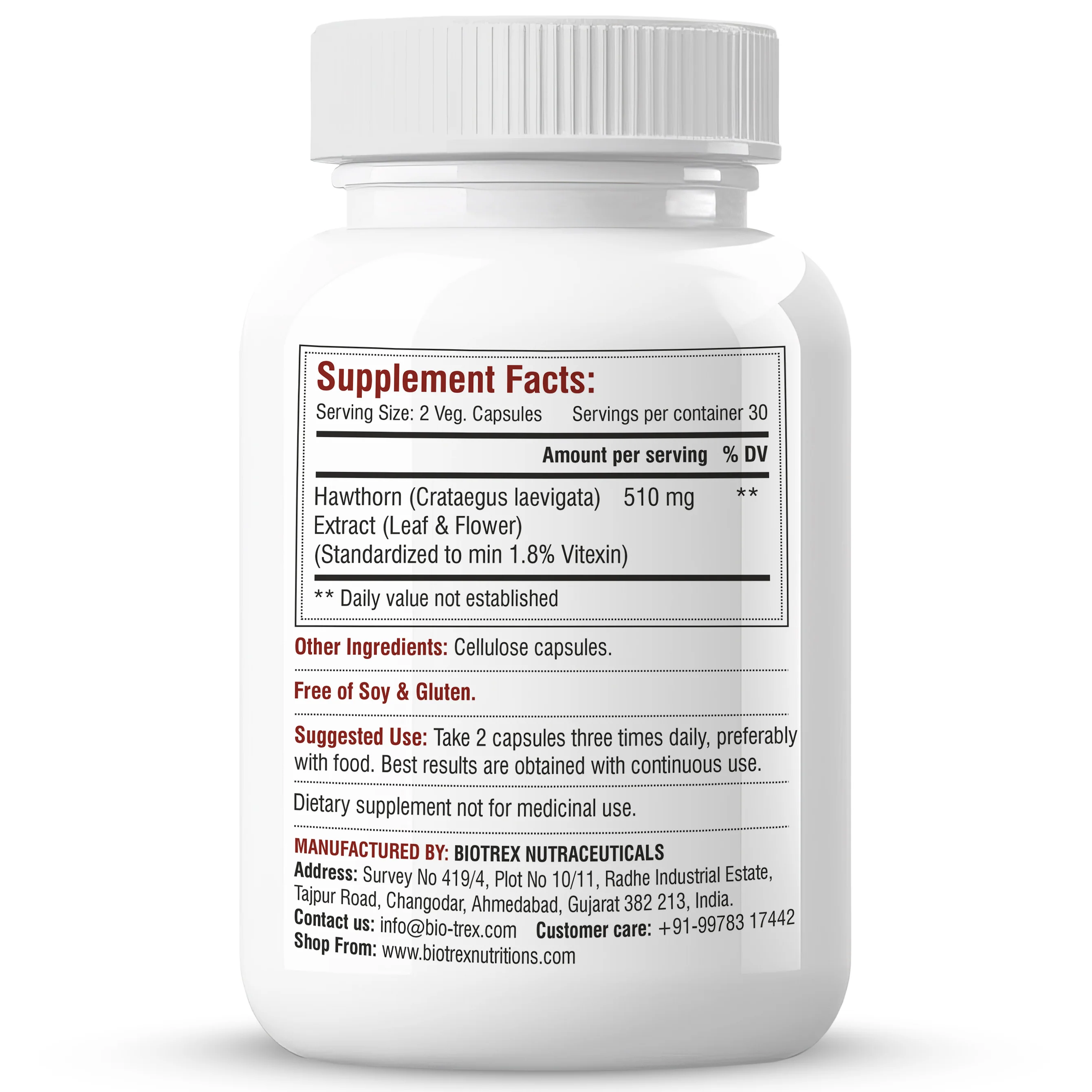 Biotrex Hawthorn Berry 510mg - 60 Capsules - Image 7
