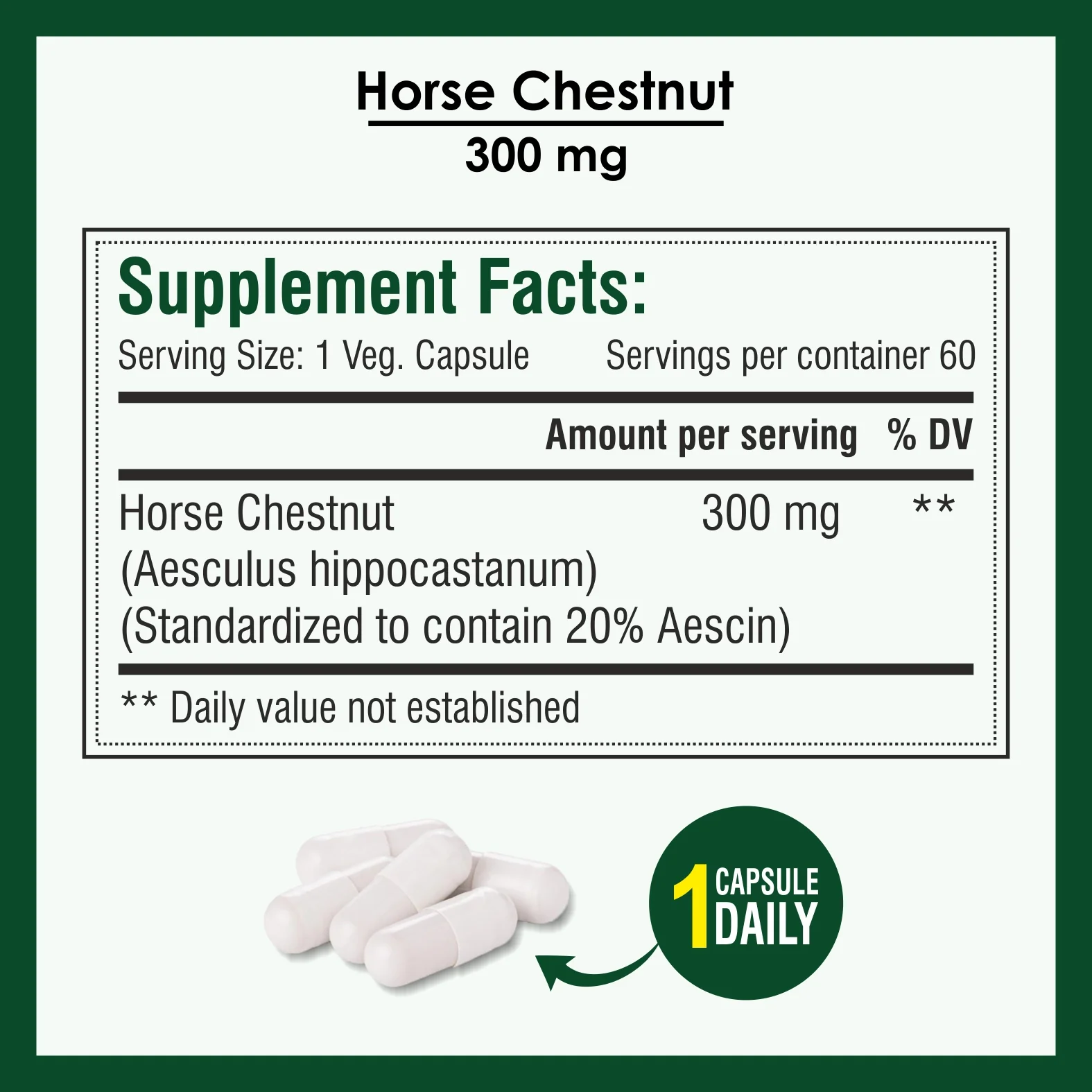 Biotrex Horse Chestnut 300mg - 60 Capsules - Image 4