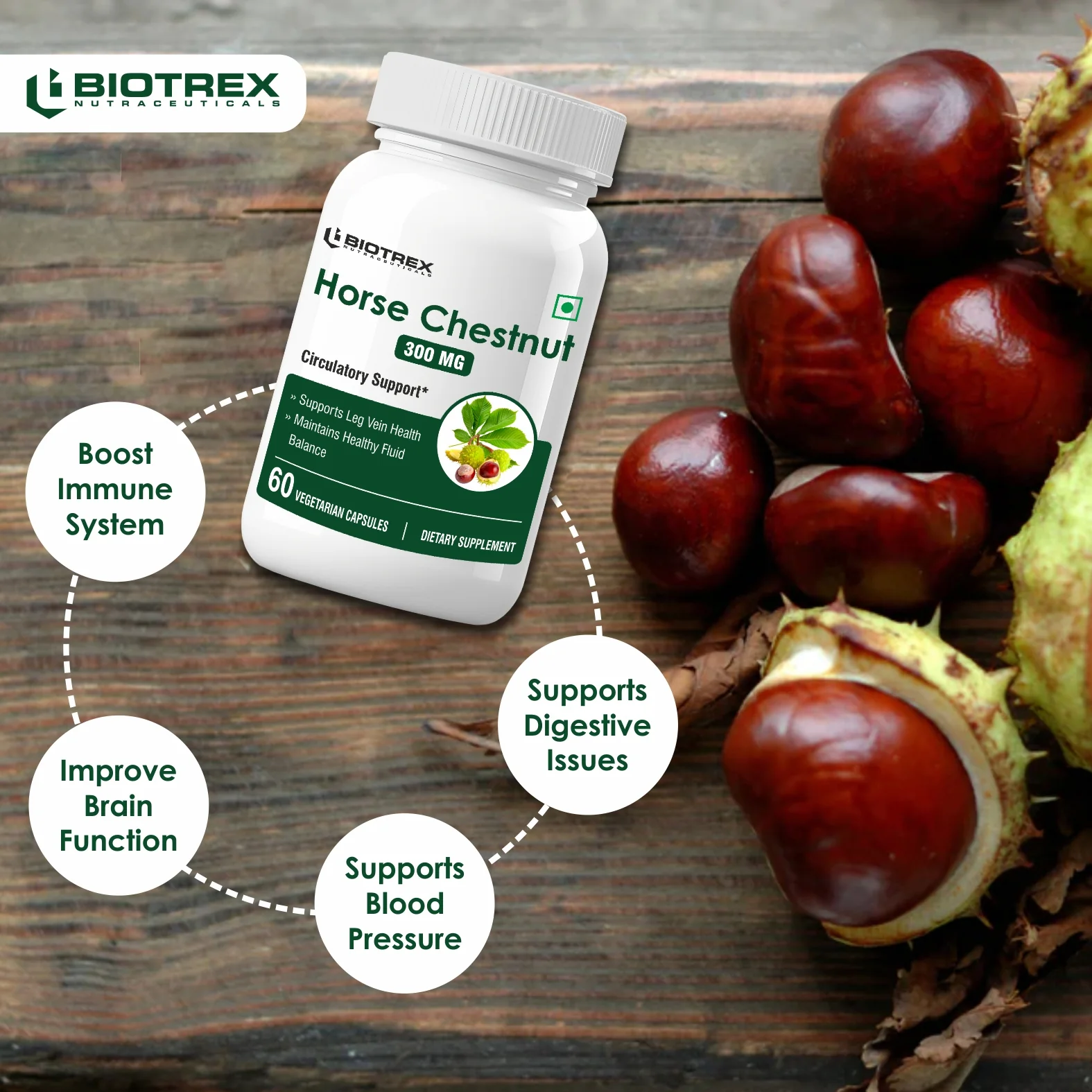 Biotrex Horse Chestnut 300mg - 60 Capsules - Image 5