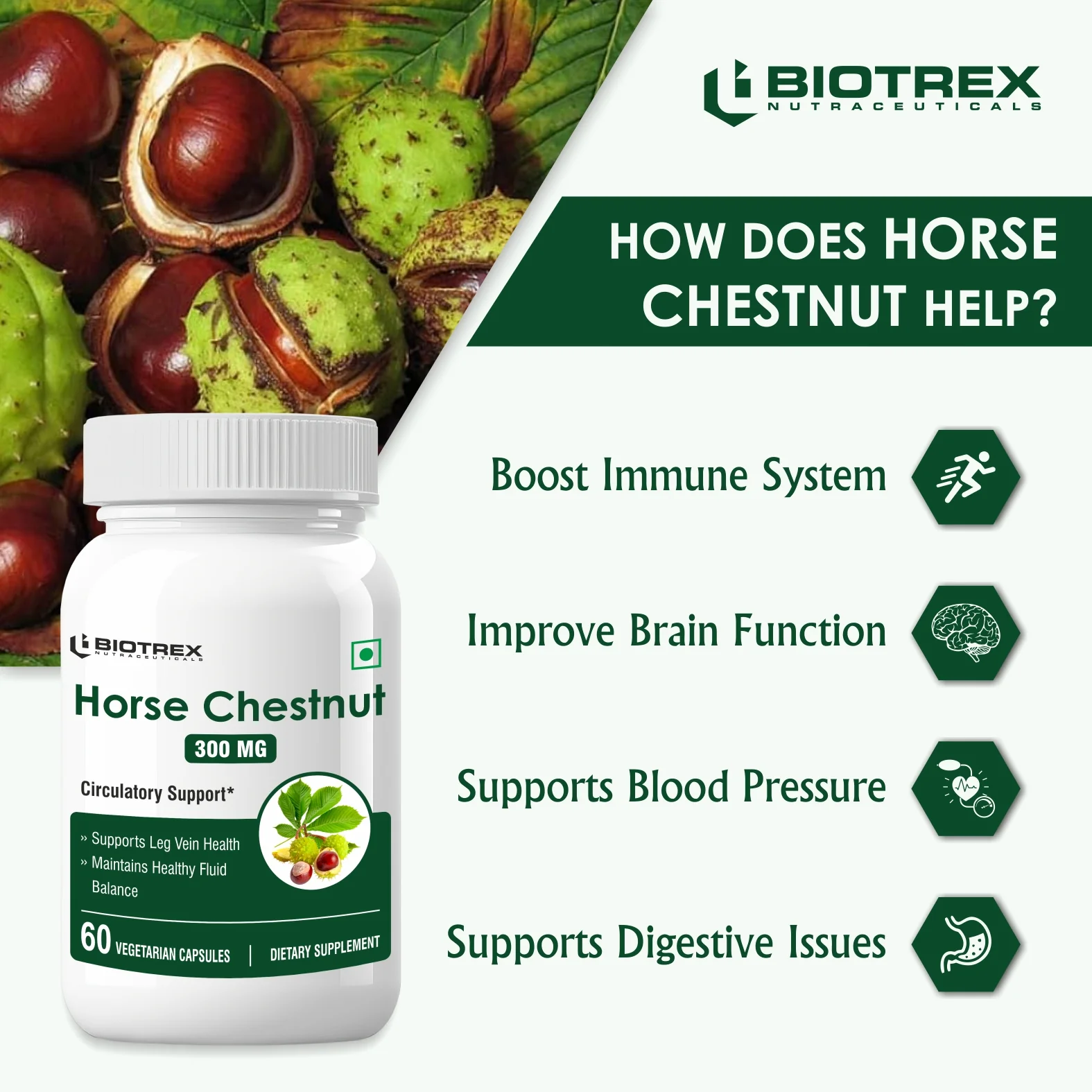 Biotrex Horse Chestnut 300mg - 60 Capsules - Image 6