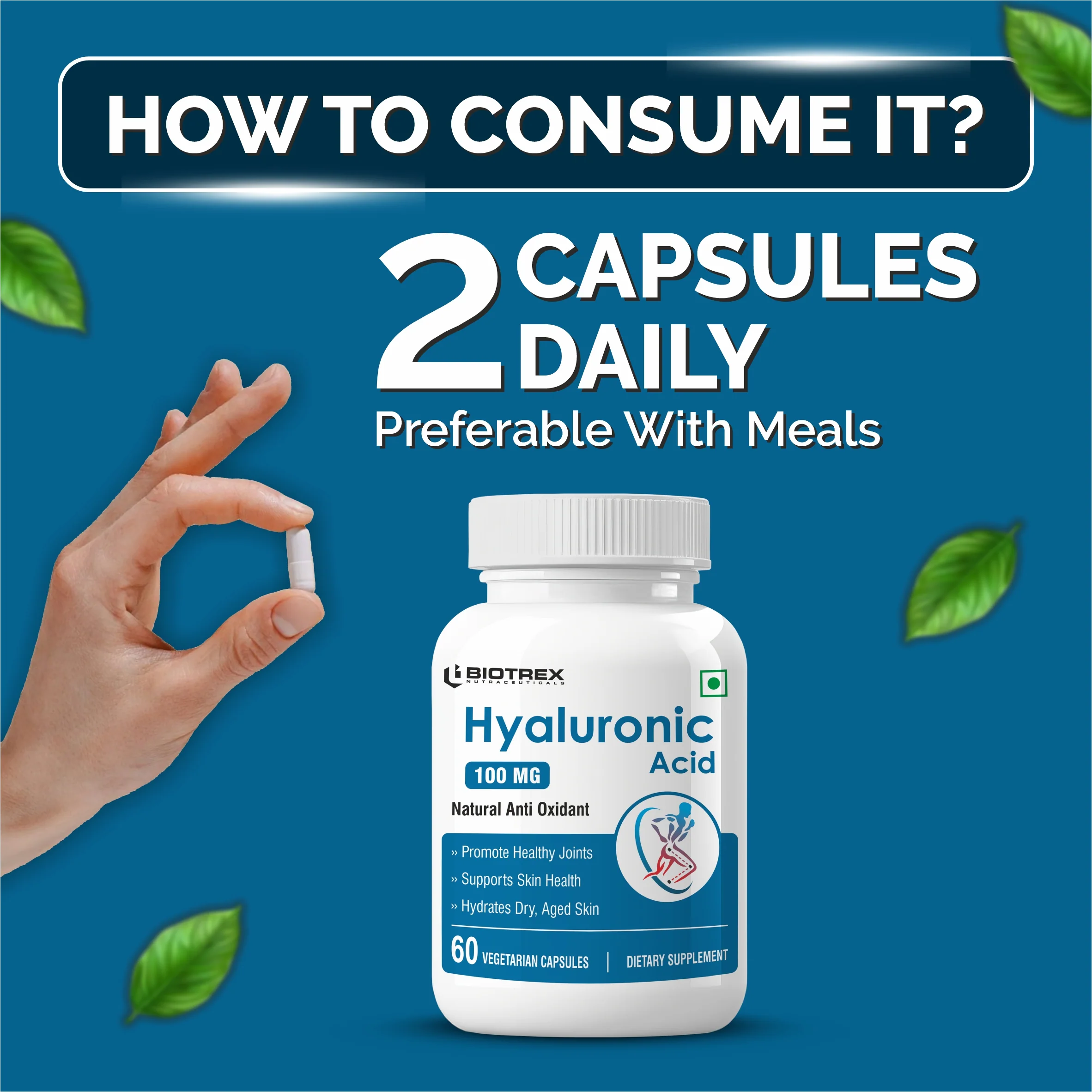 Biotrex Hyaluronic Acid 100mg - 60 Capsules - Image 4