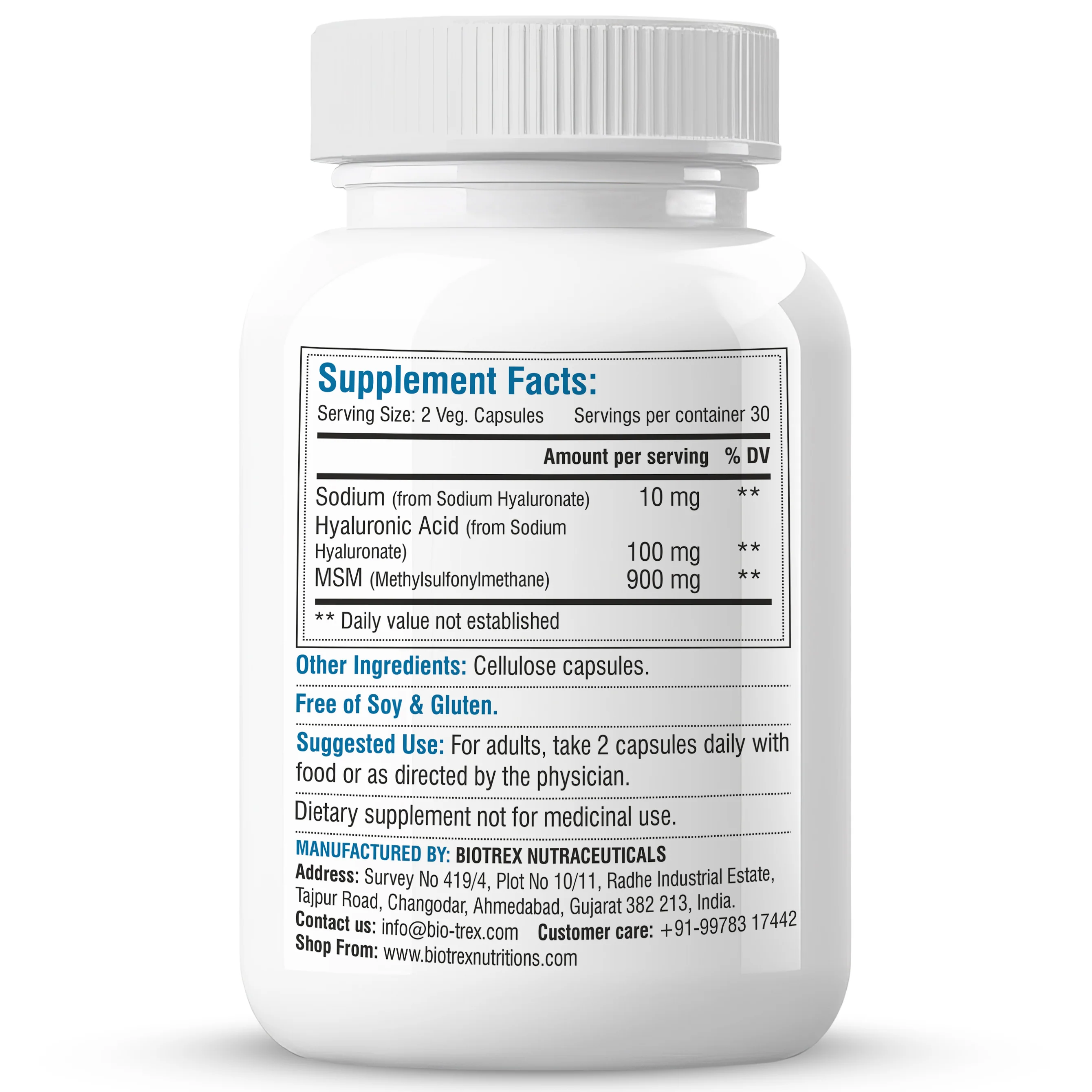 Biotrex Hyaluronic Acid 100mg - 60 Capsules - Image 7
