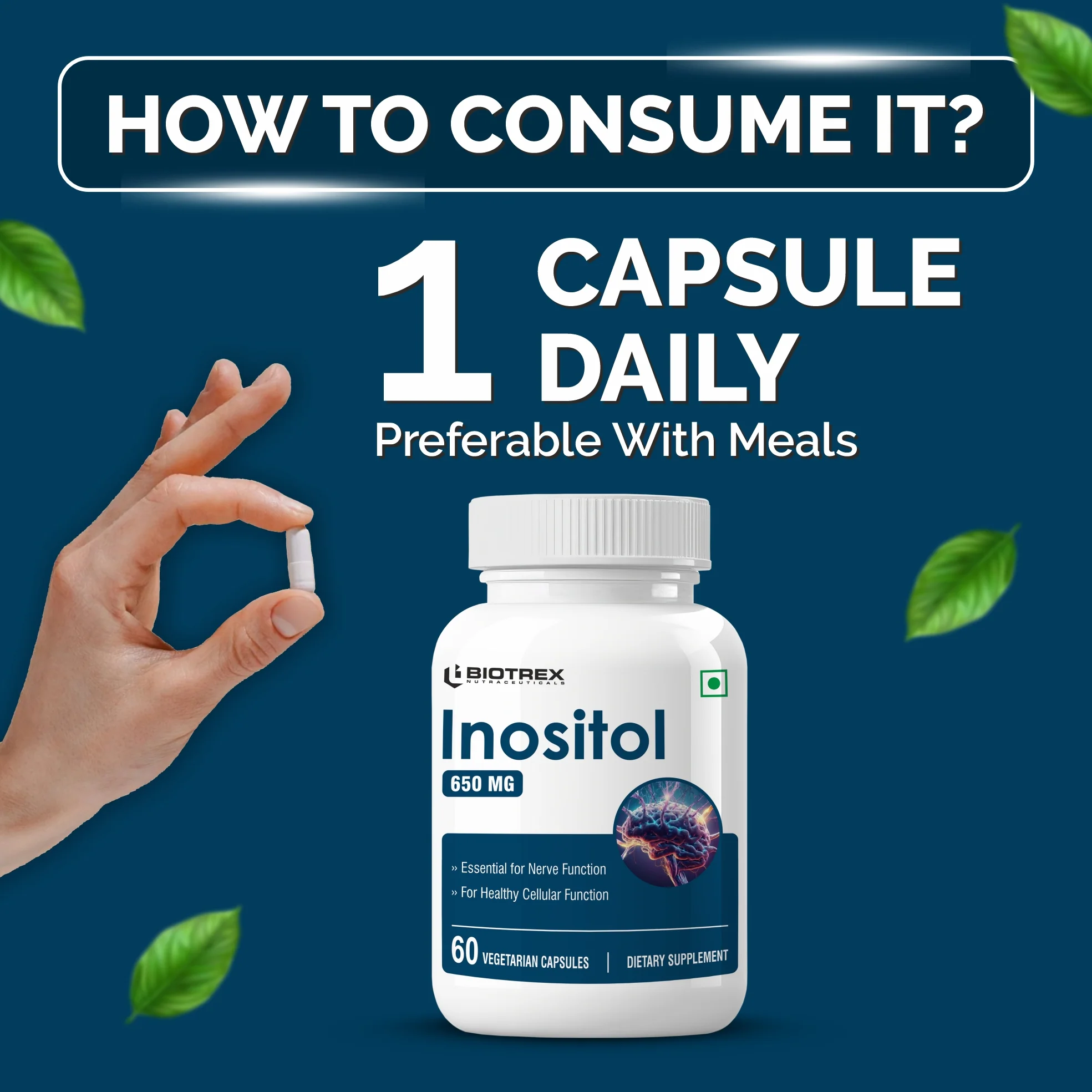 Biotrex Inositol 650mg - 60 Capsules - Image 4