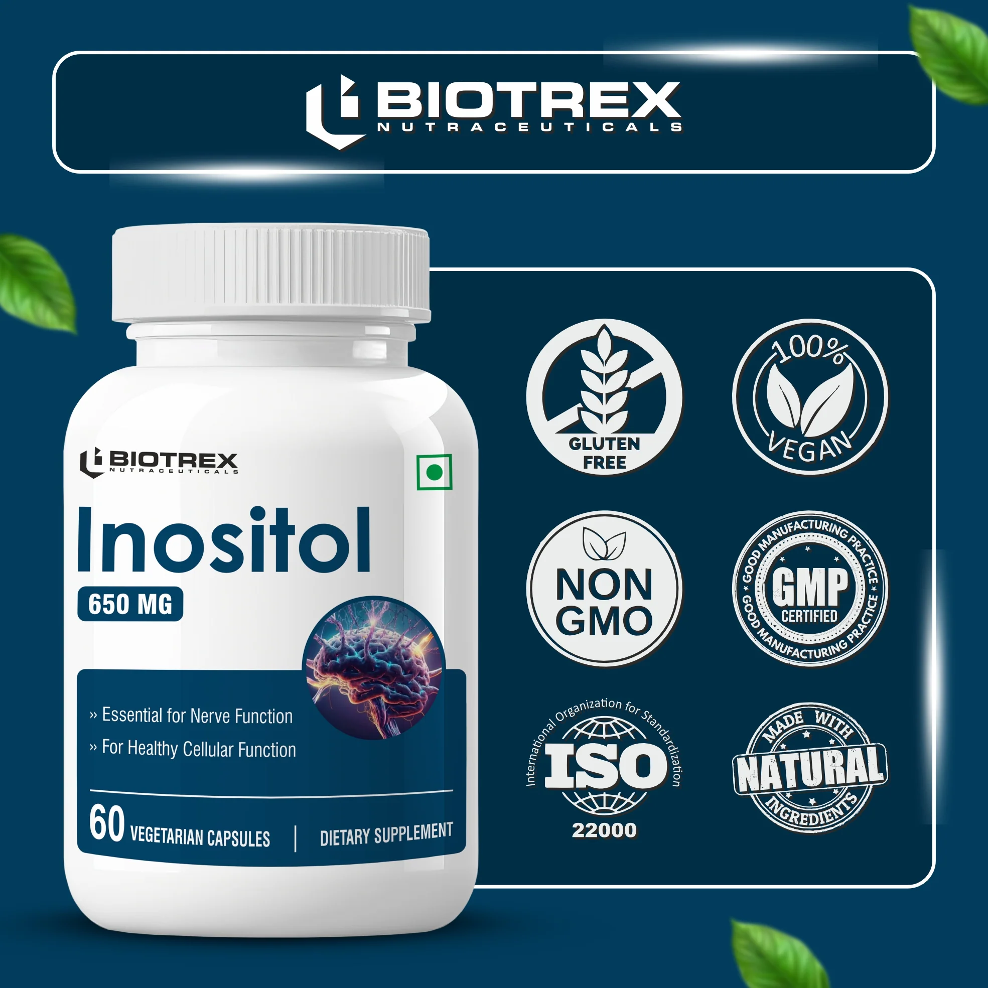 Biotrex Inositol 650mg - 60 Capsules - Image 5