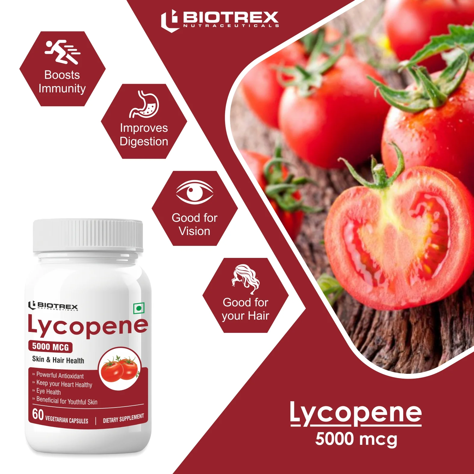Biotrex Lycopene 5000mcg - 60 Capsules - Image 5
