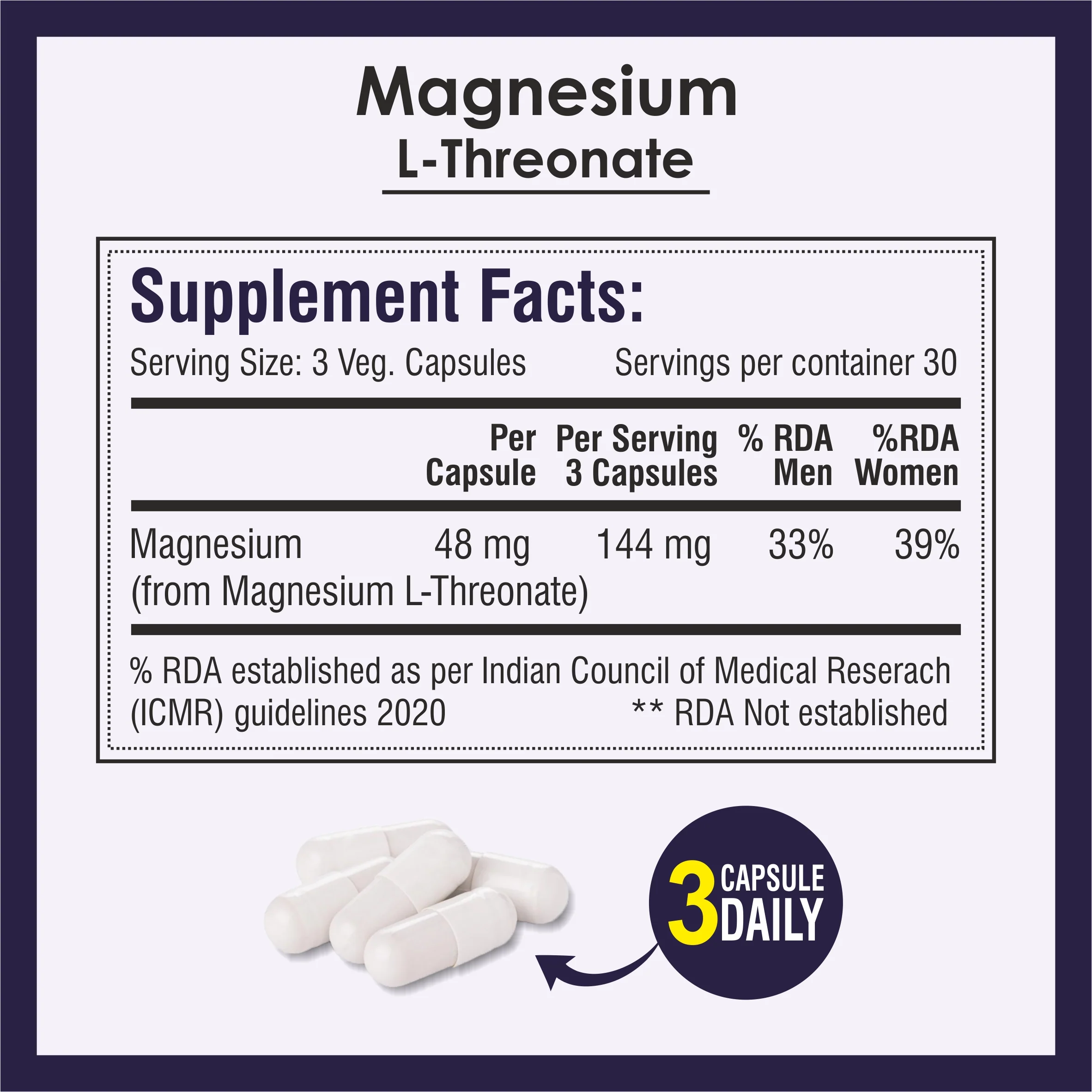 Biotrex Magnesium L-Threonate Supplement, Supports Brain Health & Cognitive Function, Highly Bioavailable Magnesium - 90 Veg Capsule - Image 5