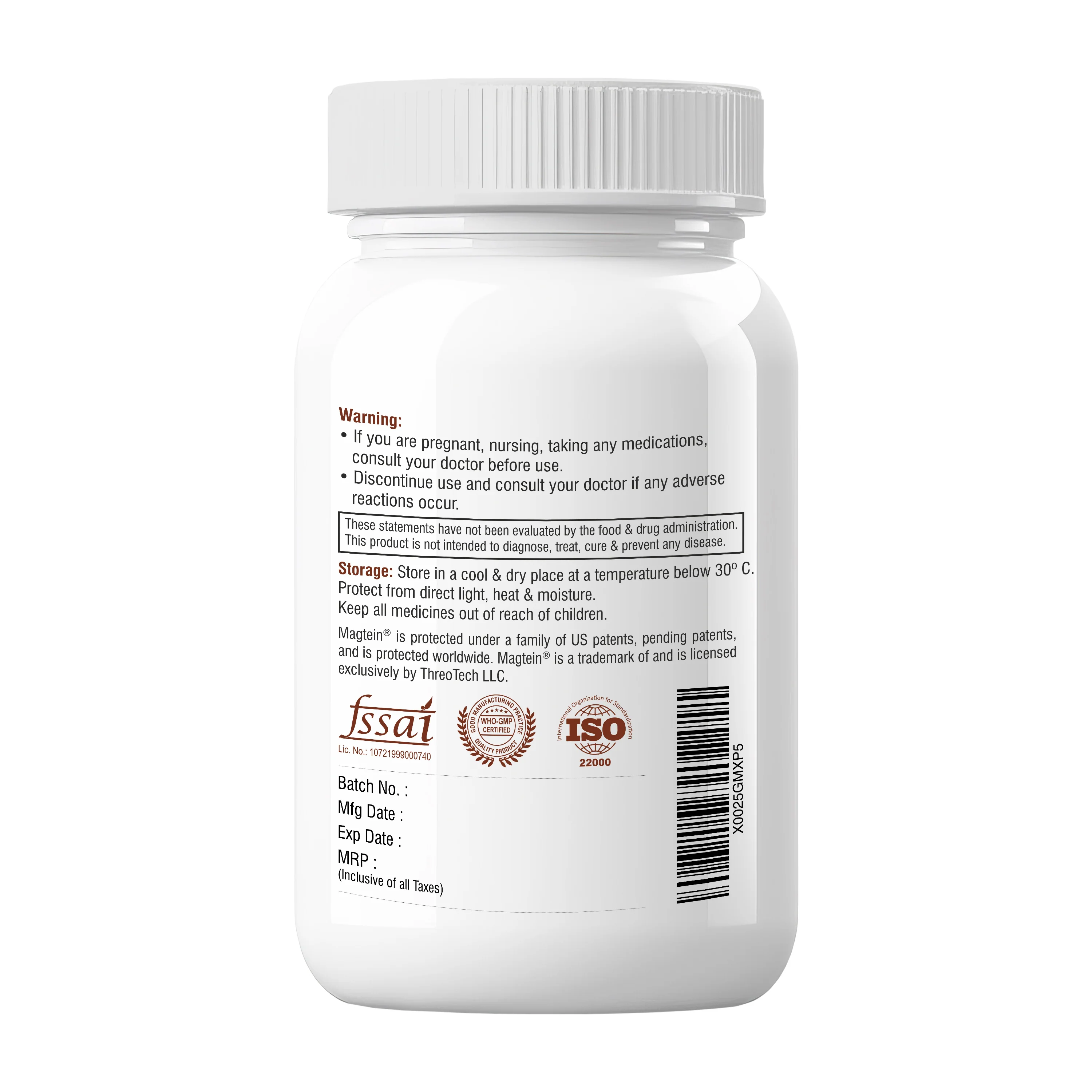 Biotrex Magtein Magnesium L-Threonate Supplement, Highly Bioavailable Form of Magnesium, Supports Sleep Health And Cognitive Function - 30 Veg Capsules - Image 3