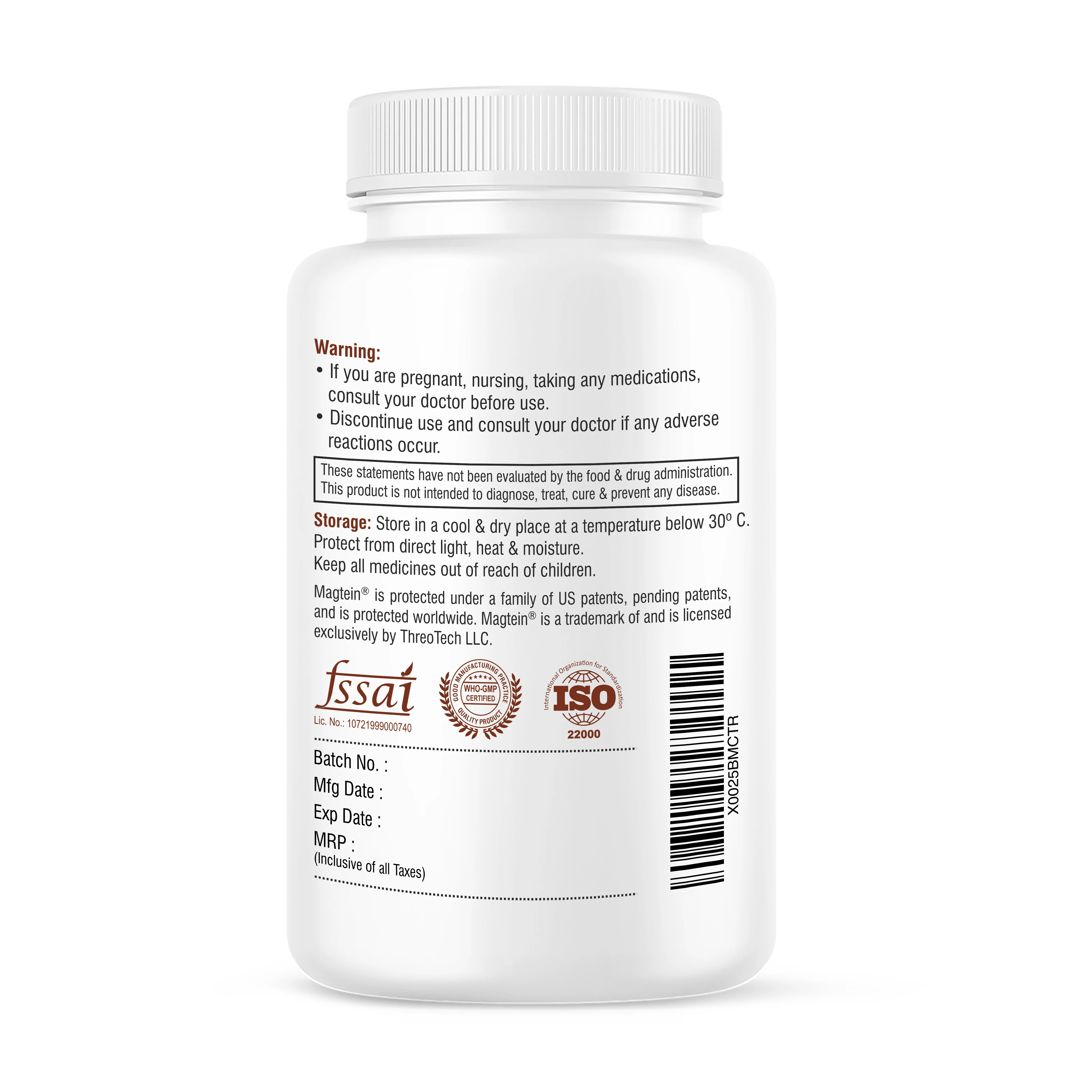 Biotrex Magtein Magnesium L-Threonate Supplement, Highly Bioavailable Form of Magnesium, Supports Sleep Health And Cognitive Function - 90 Veg Capsules - Image 3