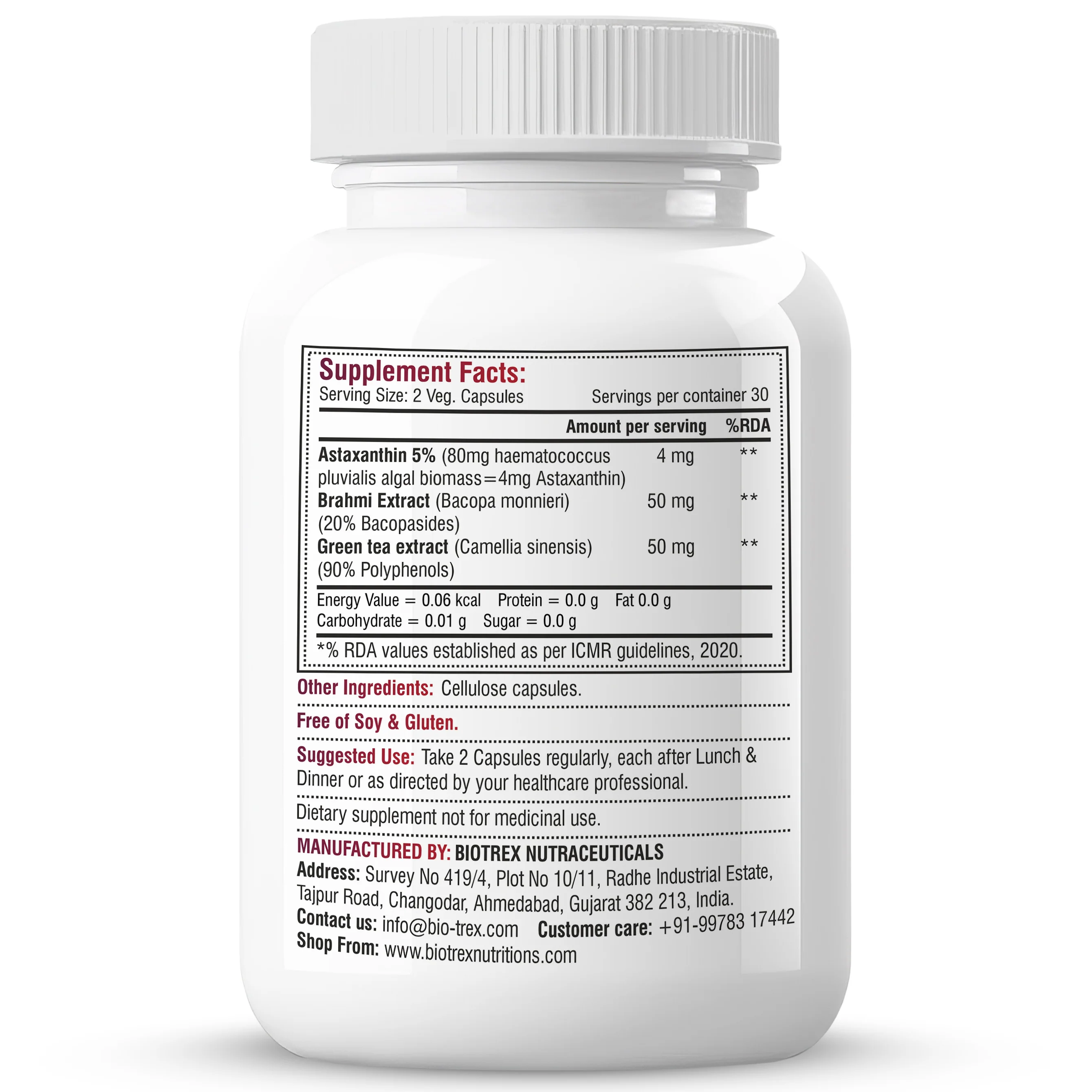 Biotrex Nutraceuticals Astaxanthin 4mg | Supports Eye & Skin Health I Boosts Immune System | Cellular Support | Naturally Sourced - 60 Veg Capsules - Image 7