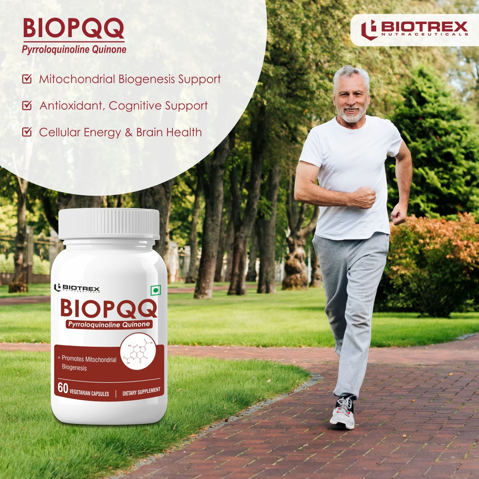 Biotrex Bio Pqq 20mg With Calcium Supplement - 60 Veg Capsules, pqq as (pyrroloquinoline Quinone disodium salt) - Image 7