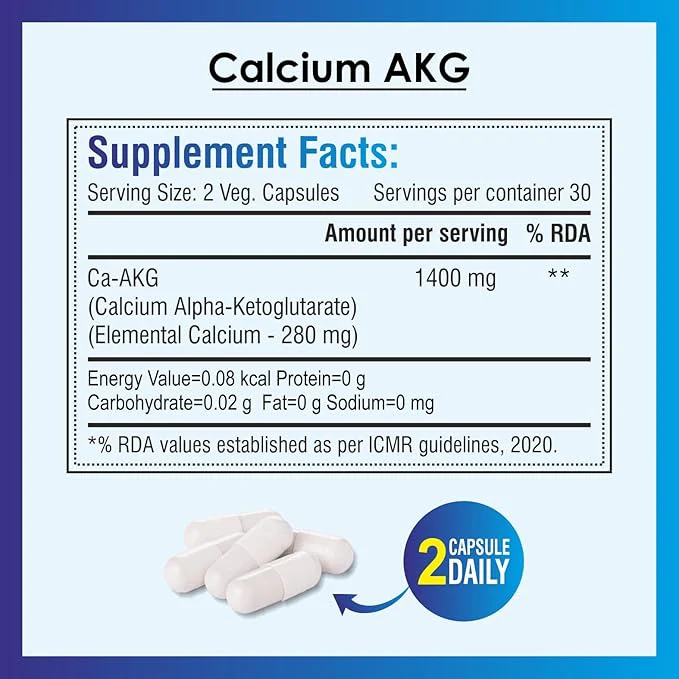 Biotrex Nutraceuticals Calcium Alpha Ketoglutarate CA AKG Supplement Supports Energy & Muscle Strength, Healthy Aging, For Men & Women - 60 Veg Capsules - Image 7