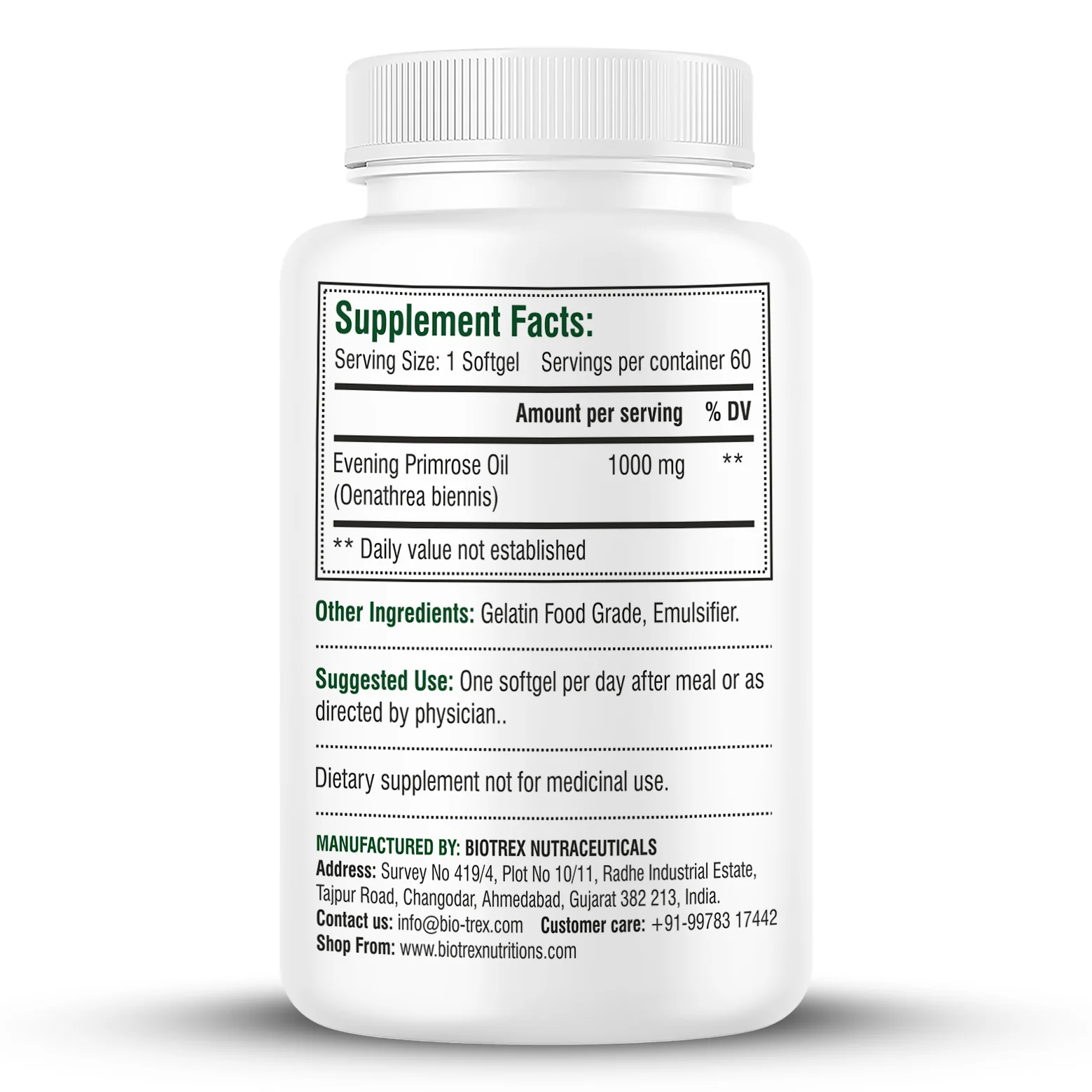Biotrex Evening Primrose Oil 1000mg - 60 Softgels - Image 7