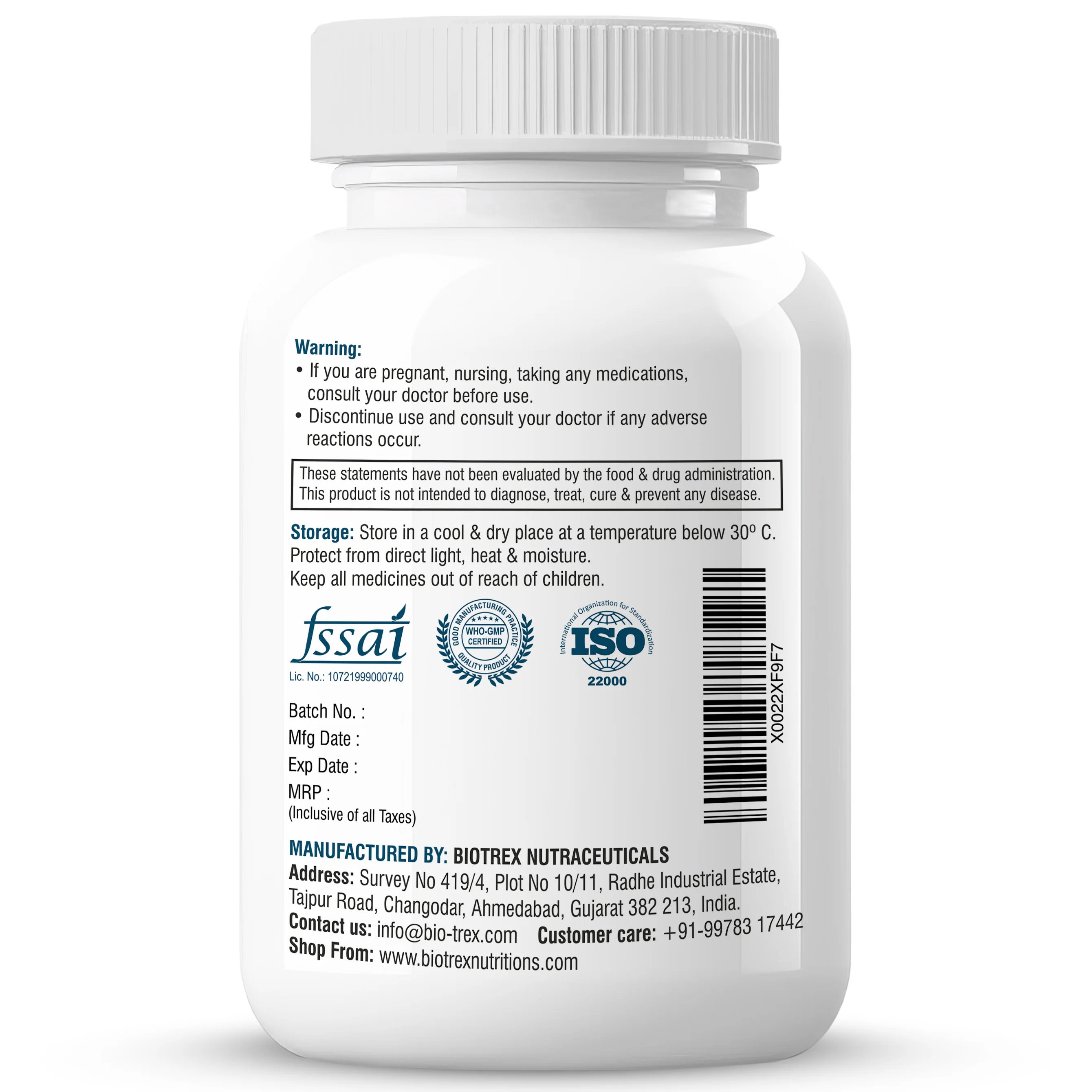 Biotrex Inositol and Choline Complex With Vitamin B Complex Vitamin B1, B2, B3, B5, B6, B7, B9 & B12, Enriched With High Purity, Advanced Nervous System & Fatty Acid - 60 Veg Capsules - Image 8