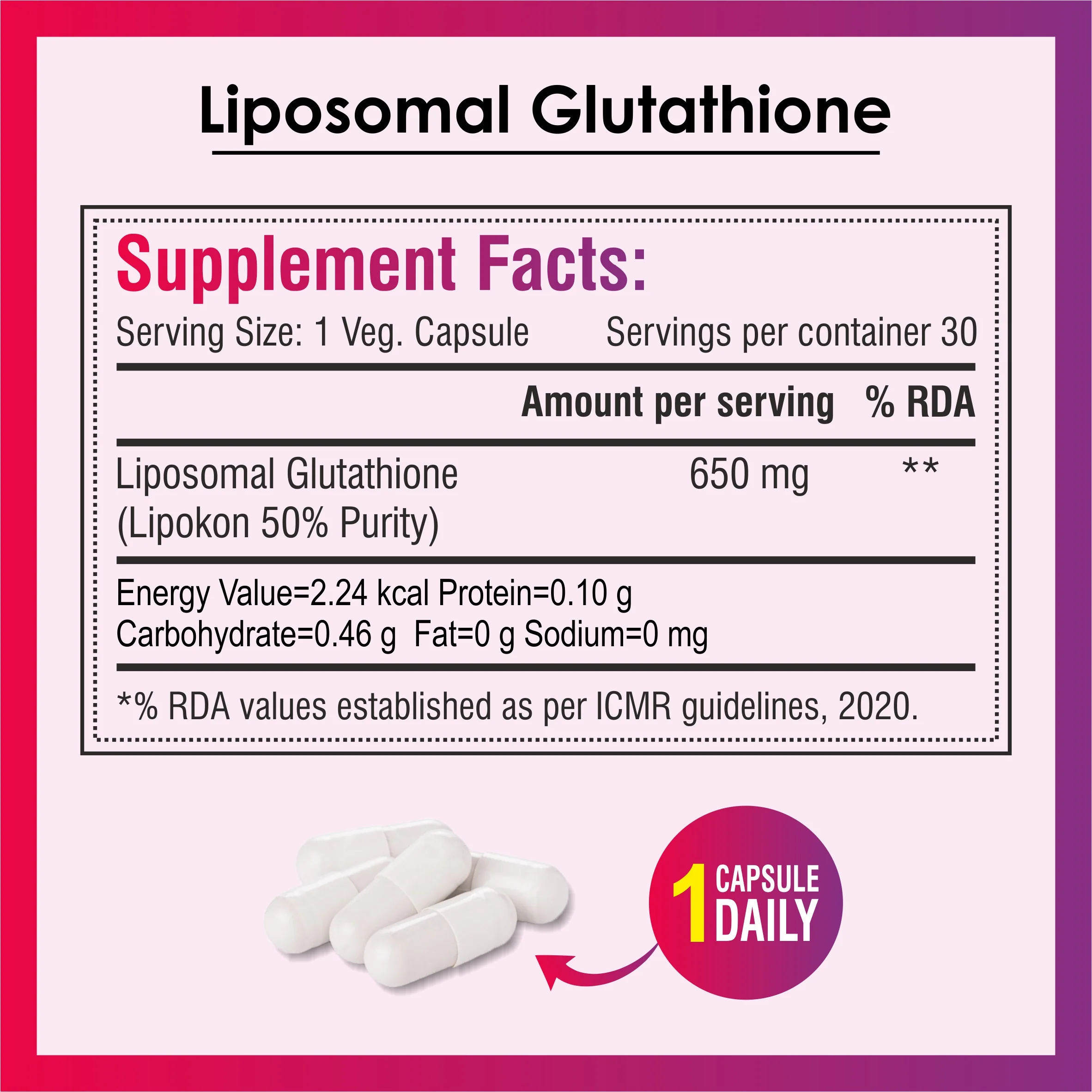 Biotrex Nutraceuticals Liposomal Glutathione Supports Healthy Skin Health, High Purity 50% Lipokon Form - 30 Veg Capsules - Image 5