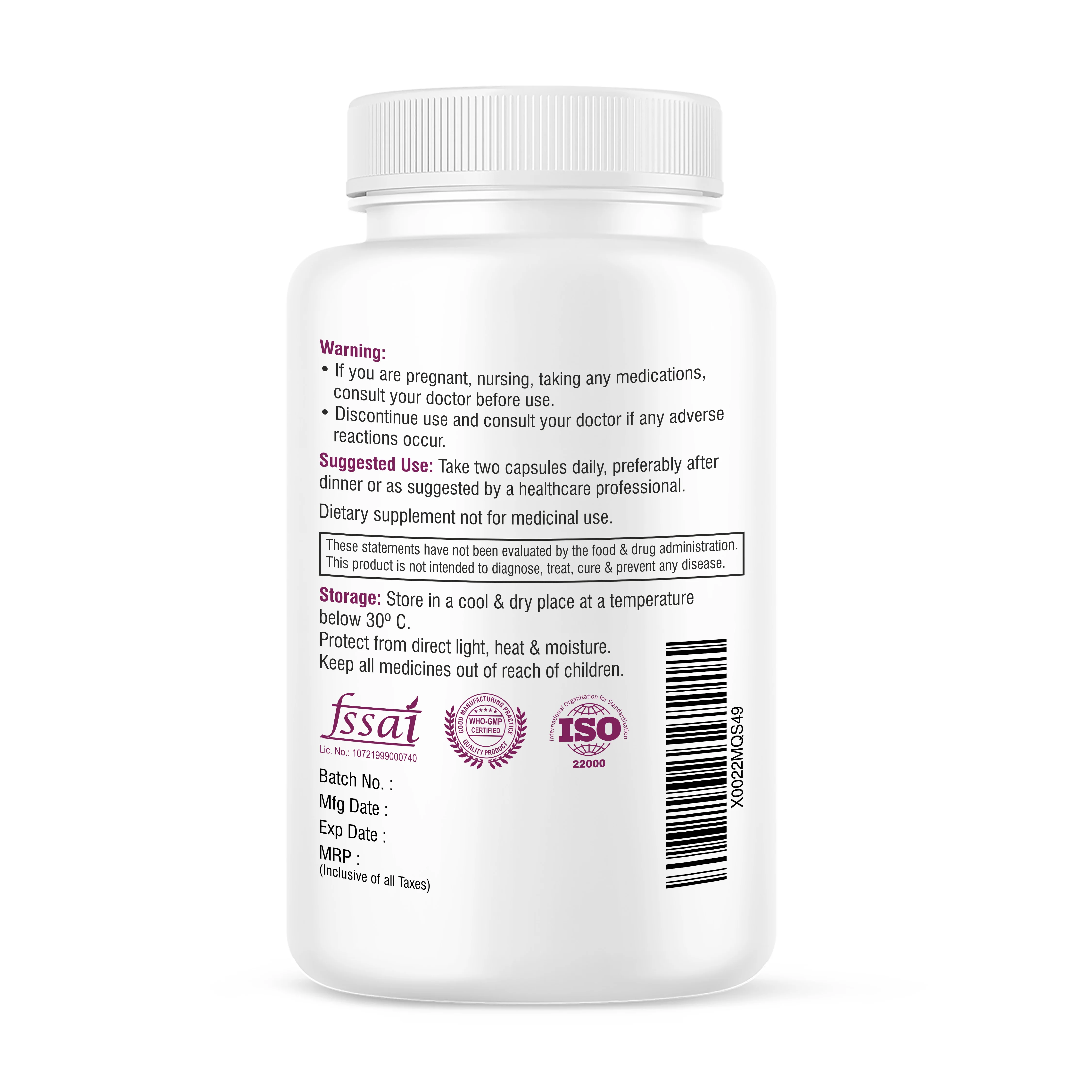Biotrex Magnesium Citrate Supplement, Supports Bone & Sleep Health - 120 Vegetarian Capsules - Image 3