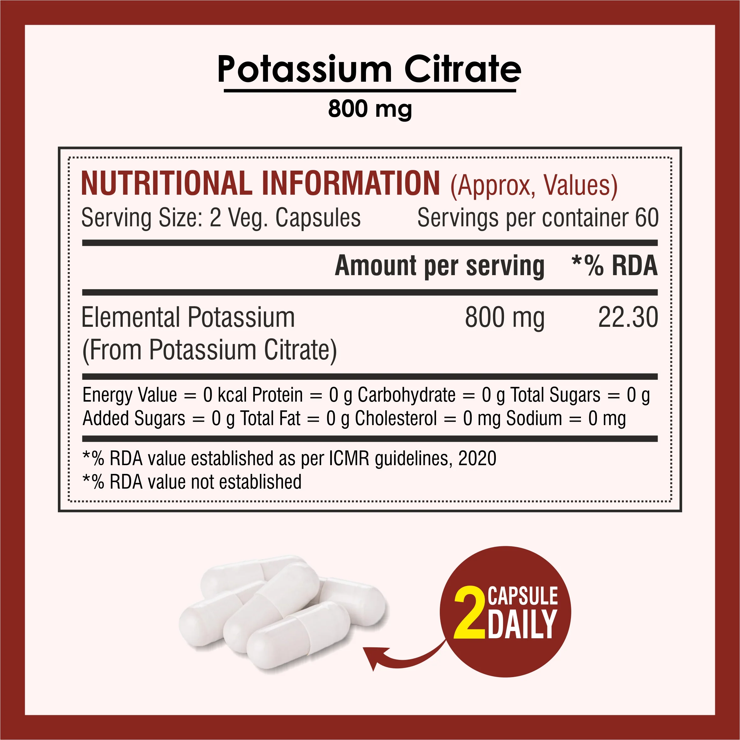 Biotrex Potassium Citrate 800mg supplement, Healthy Bone & Joint Health, Supports Healthy Nerve Health - 120 Vegetarian Capsules - Image 4