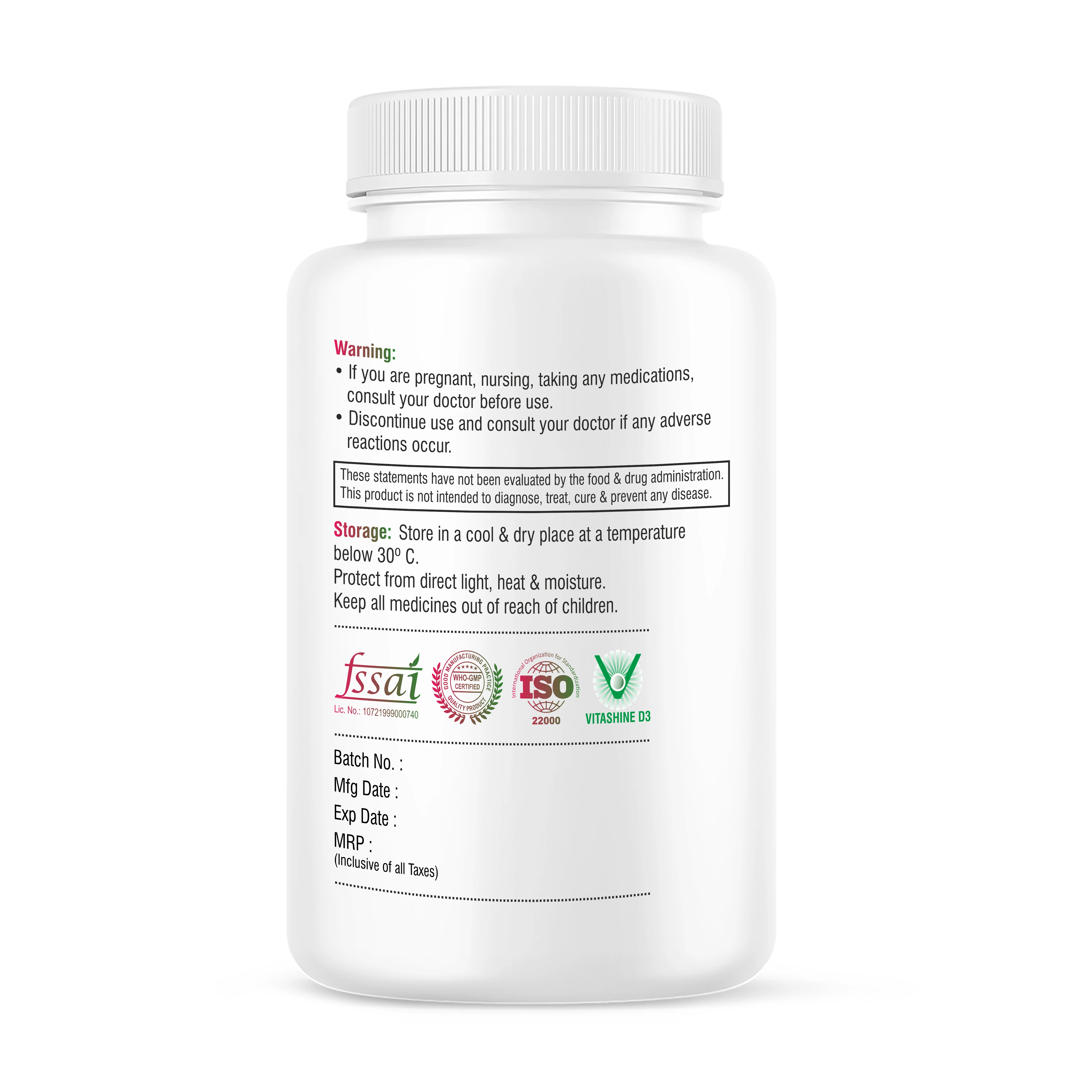 Biotrex Nutraceuticals Vitamin D3 600 IU + K2 MK7 Supplement For Advance Bone Health & Heart Health - 120 Veg Tablets - Image 3