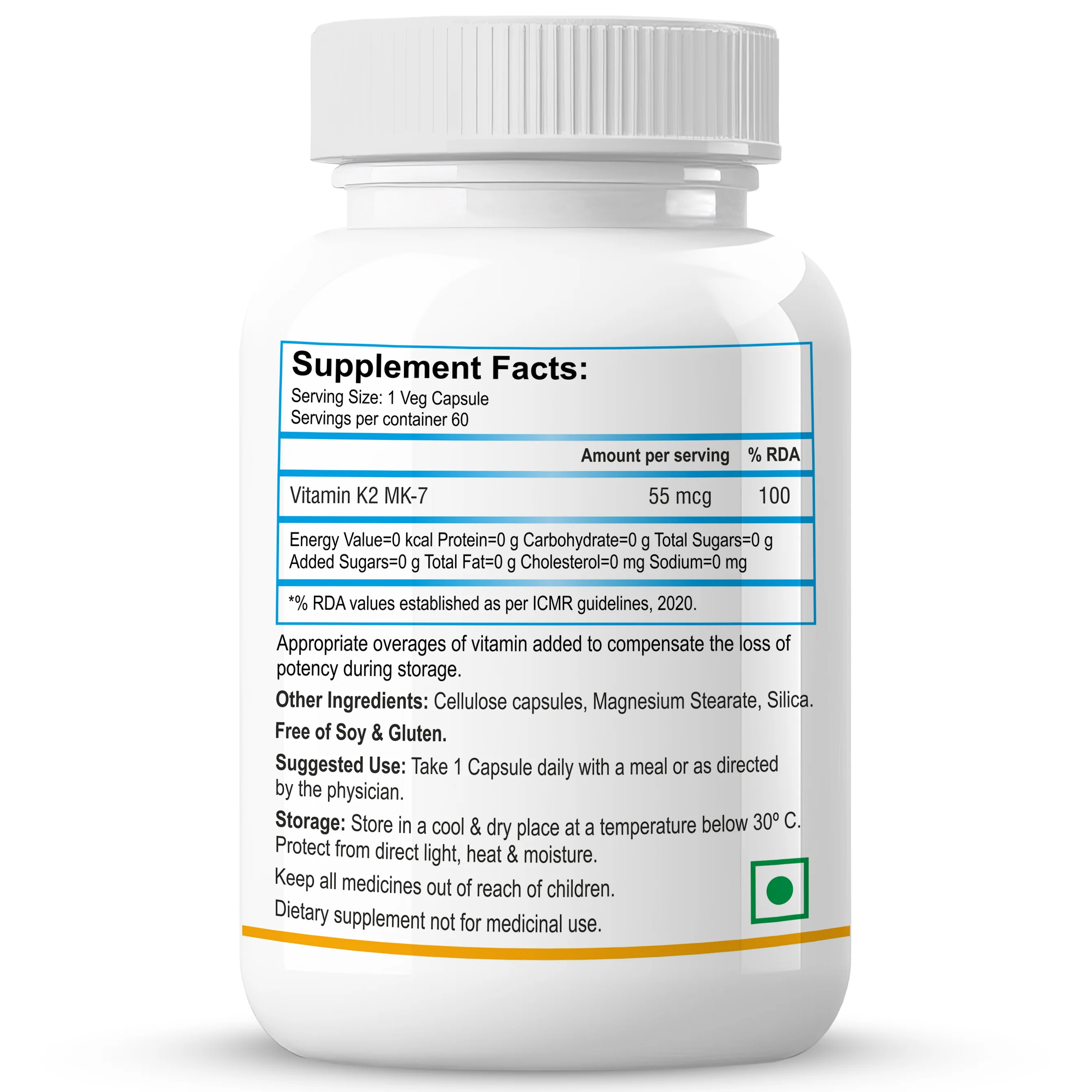 Biotrex Vitamin K2 as Mk-7 55mcg | Supports Bone Health | Promotes Heart Health | 60 Veg Capsules - Image 2