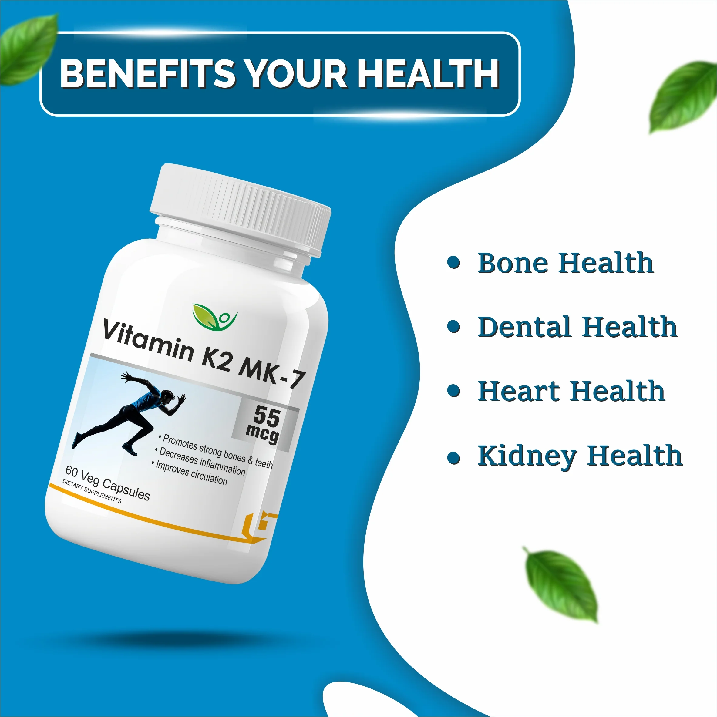 Biotrex Vitamin K2 as Mk-7 55mcg | Supports Bone Health | Promotes Heart Health | 60 Veg Capsules - Image 4