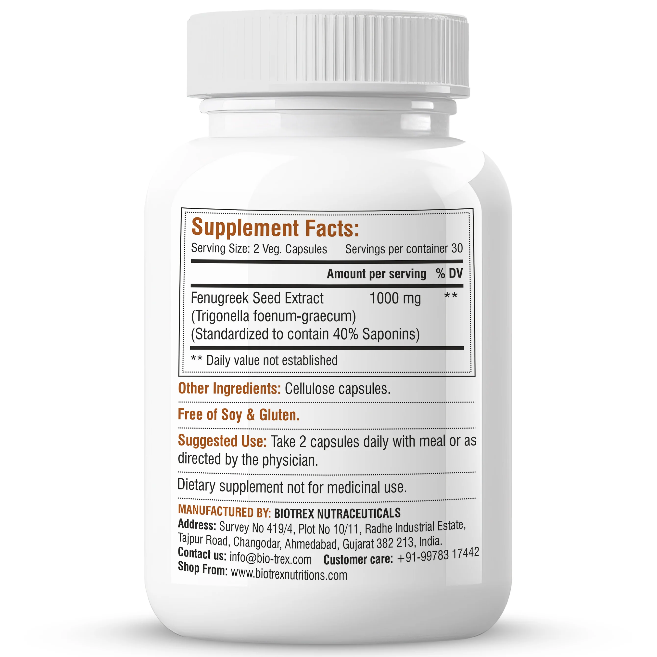 Biotrex Fenugreek 1000mg - 60 Capsules - Image 7