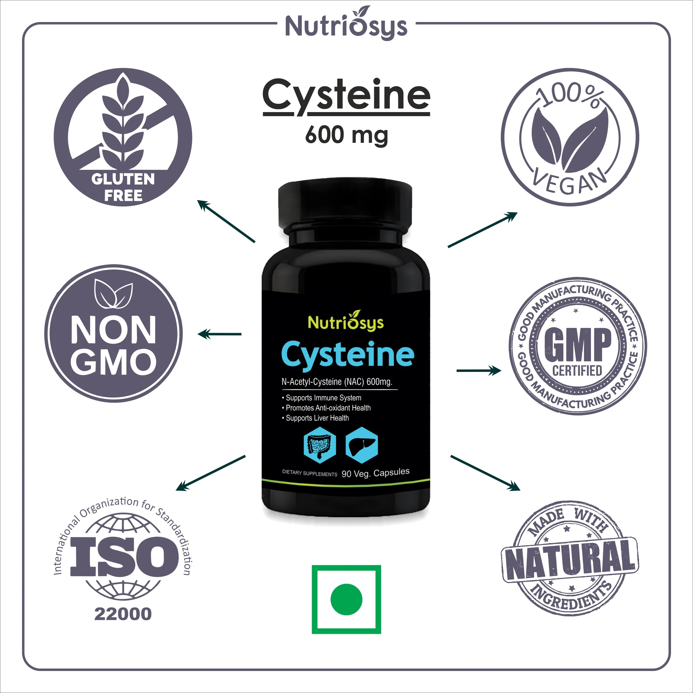 Nutriosys Cysteine 600mg - 90 Capsules - Image 8