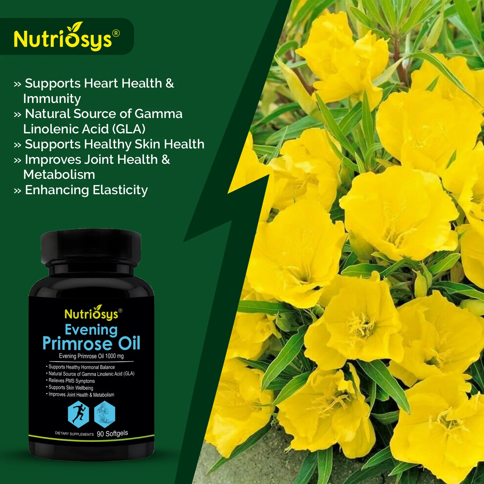 Nutriosys Evening Primrose Oil 1000mg - 90 Softgels - Image 3