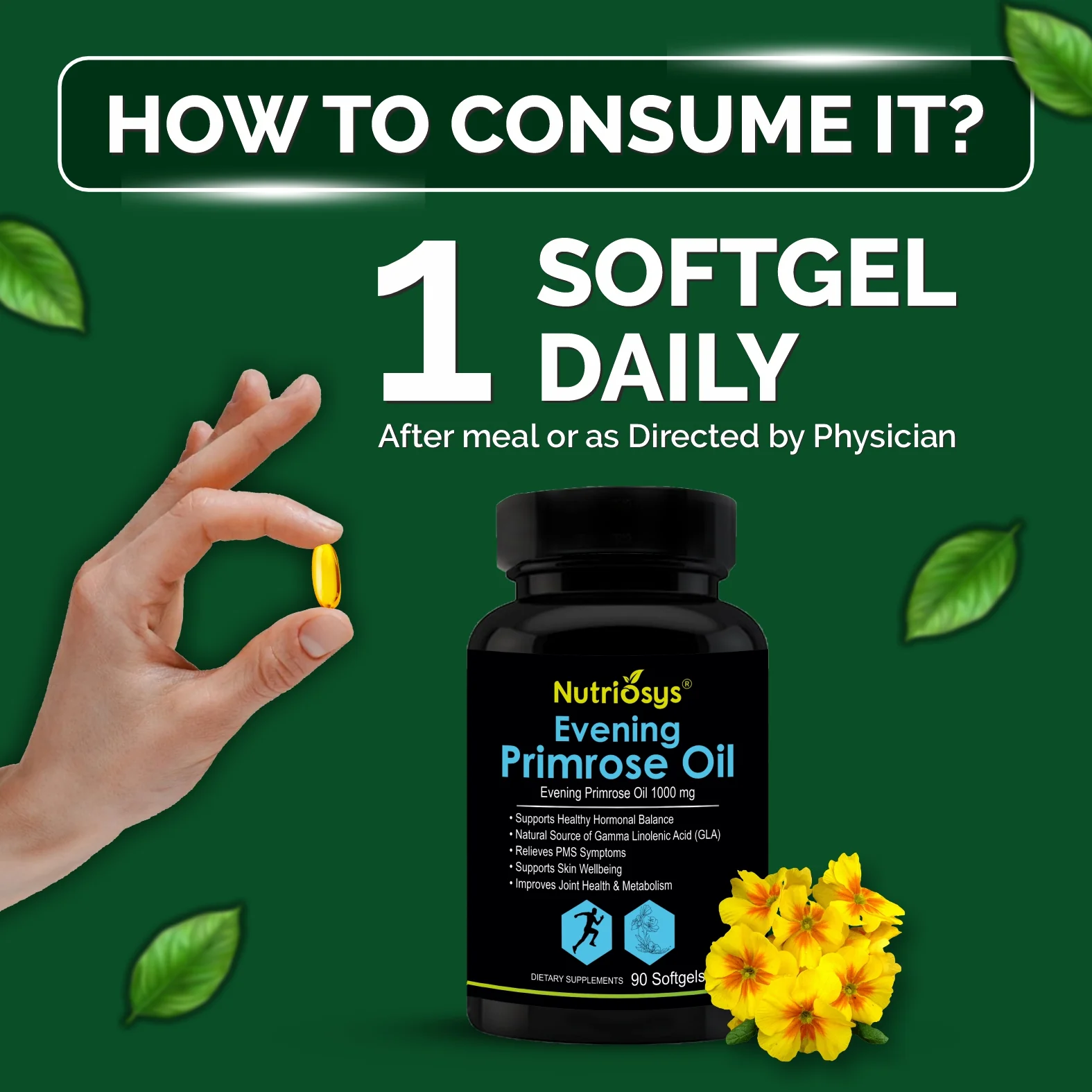 Nutriosys Evening Primrose Oil 1000mg - 90 Softgels - Image 4