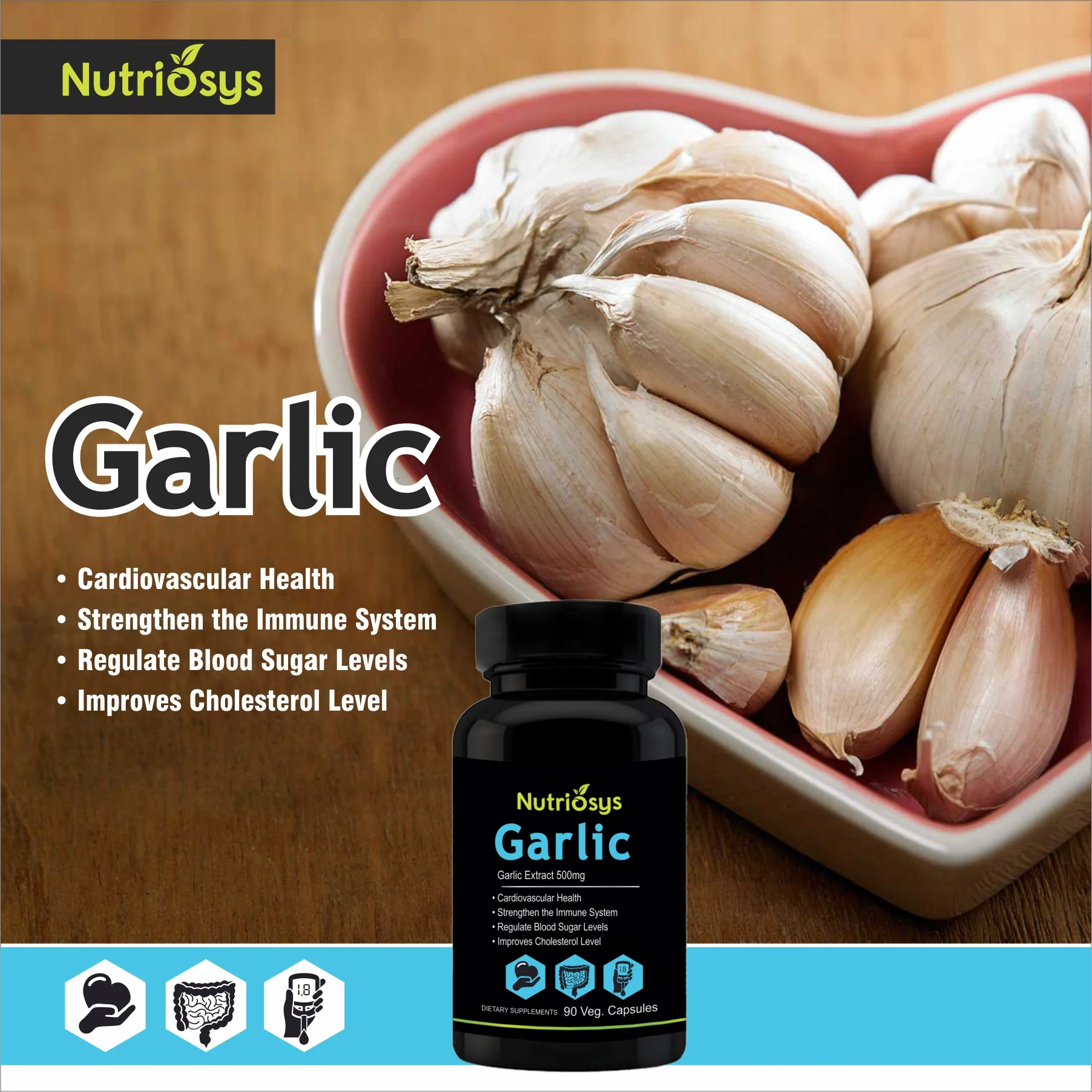 Nutriosys Garlic 500mg - 90 Capsules - Image 10