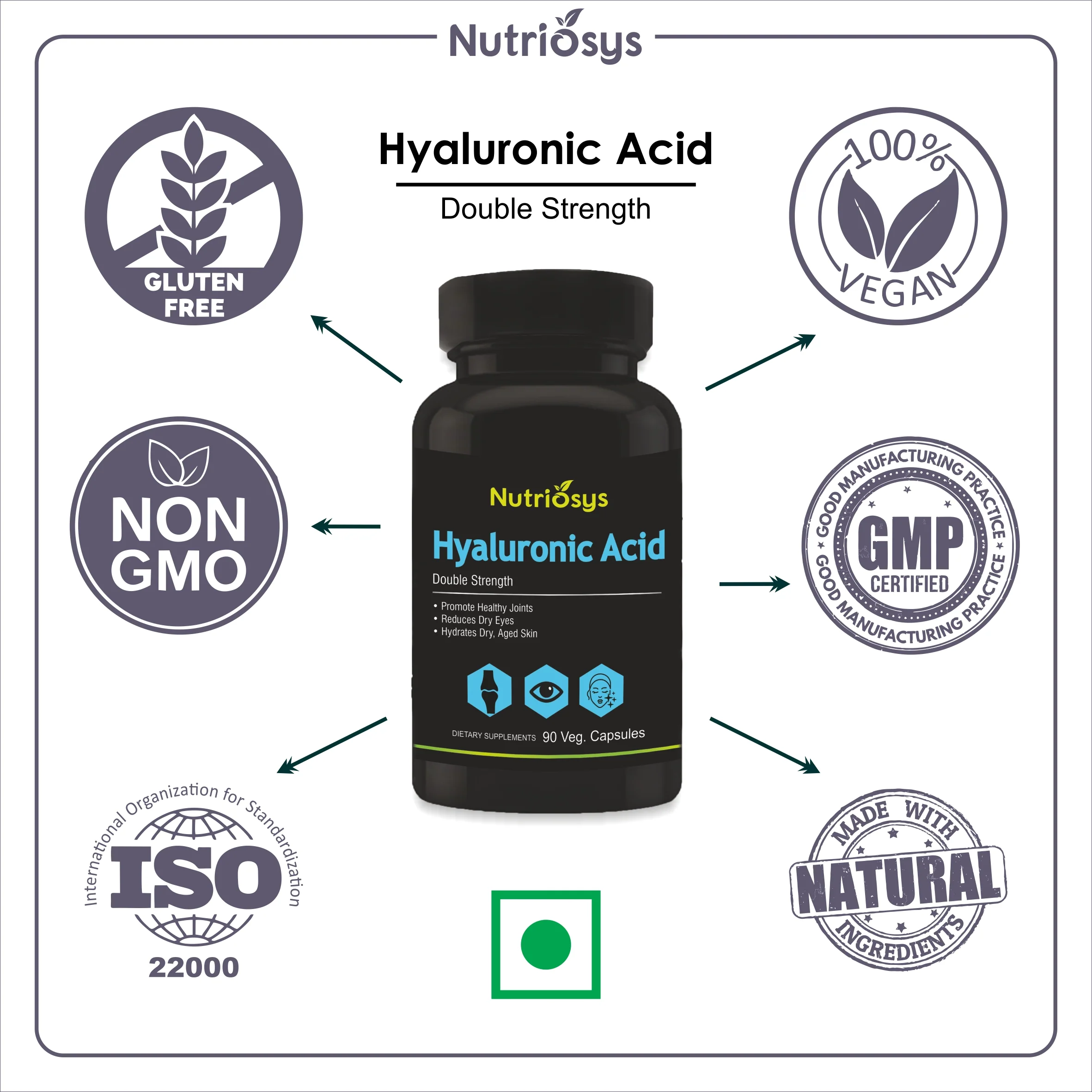 Nutriosys Hyaluronic Acid Double Strength - 90 Capsules - Image 8