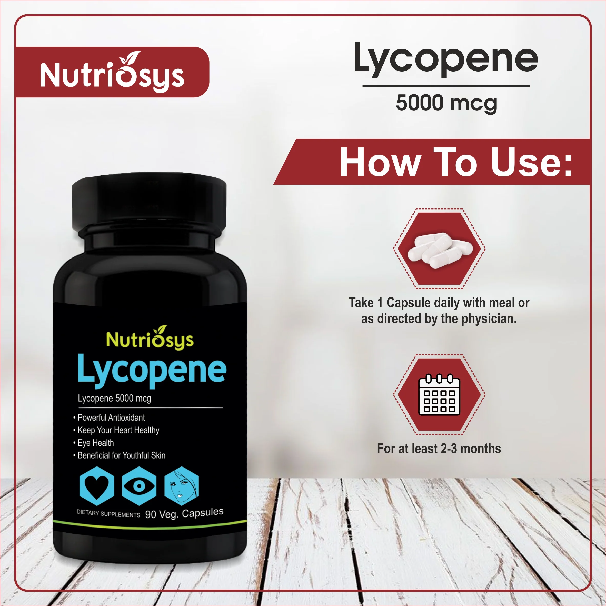 Nutriosys Lycopene with Multivitamins 5000mcg - 90 Capsules - Image 6