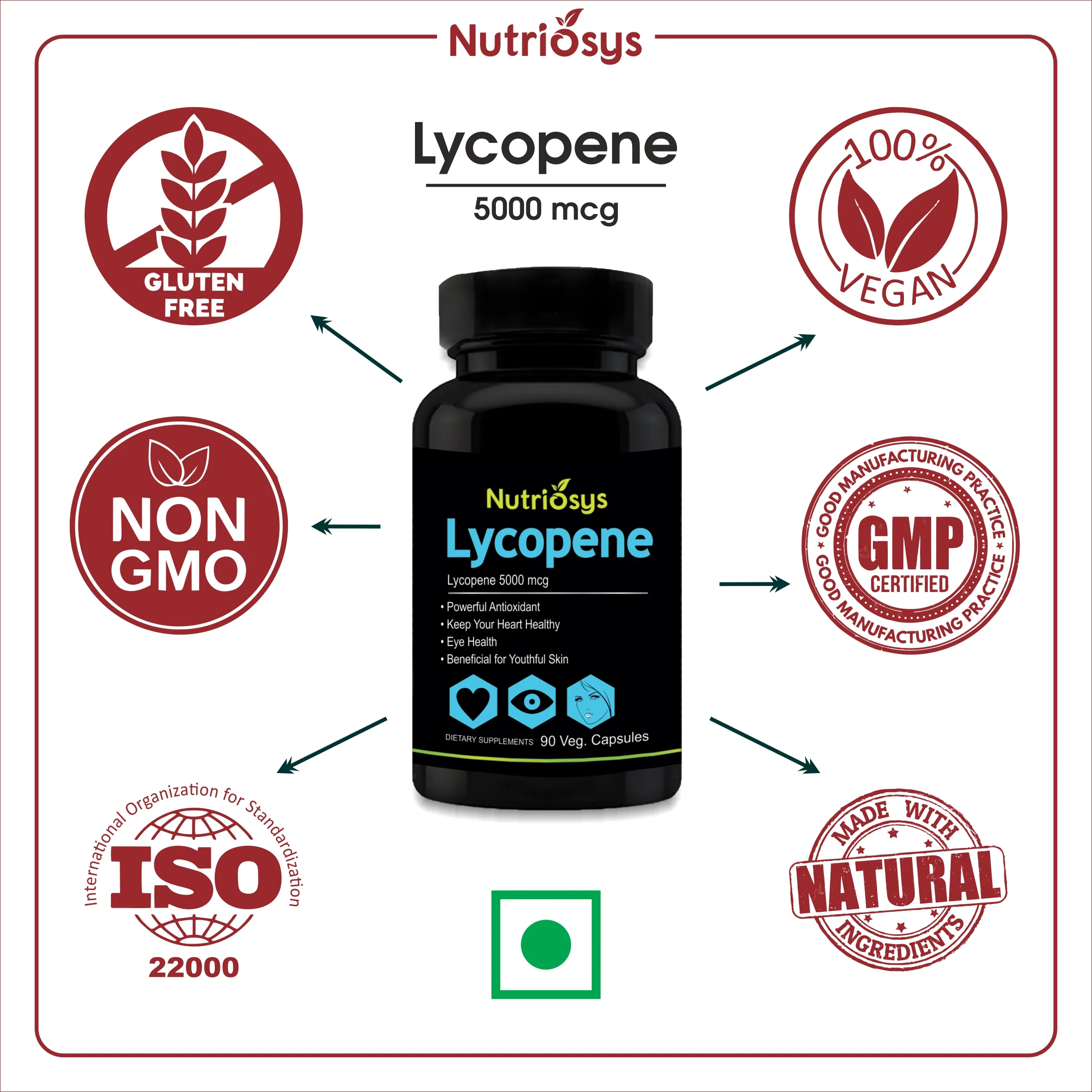 Nutriosys Lycopene with Multivitamins 5000mcg - 90 Capsules - Image 9