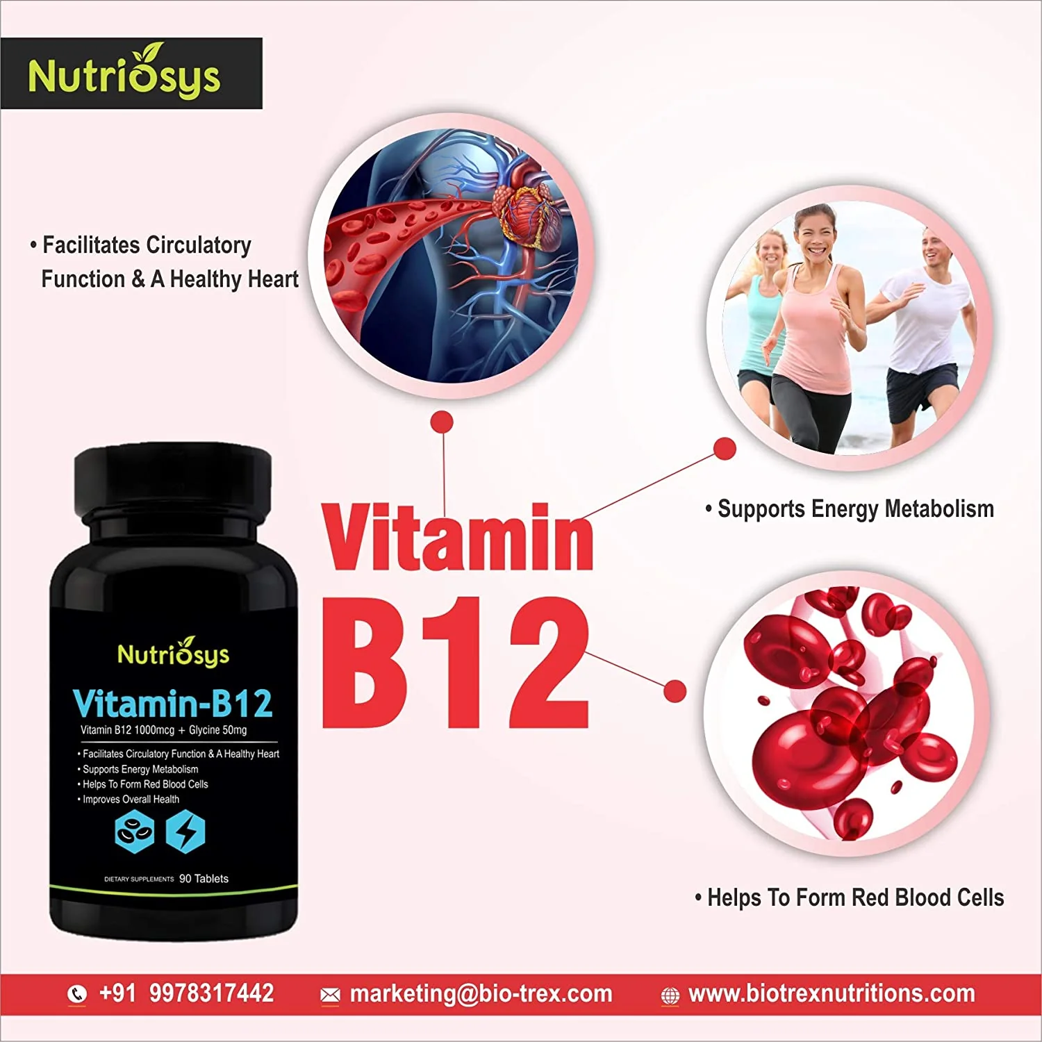 Nutriosys Vitamin B12 1000mcg - 90 Tablets - Image 4